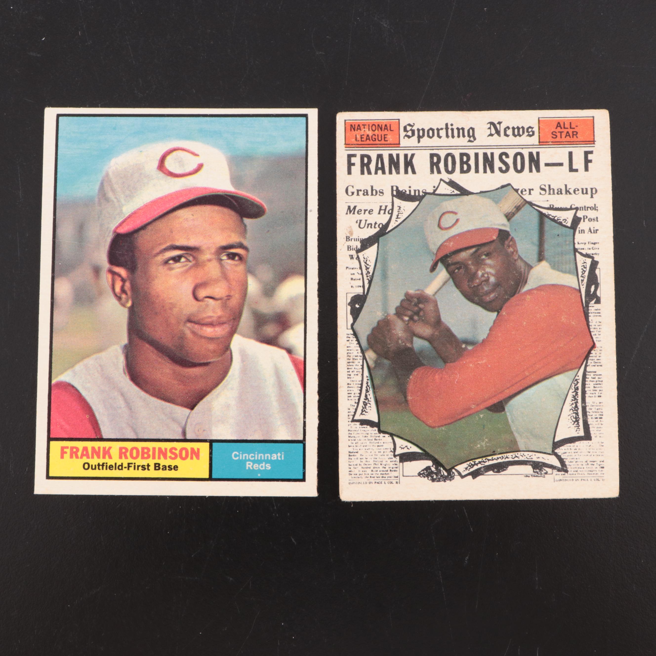 1957 and 1961 Cincinnati Reds Baseball Cards Featuring Frank Robinson Rookie