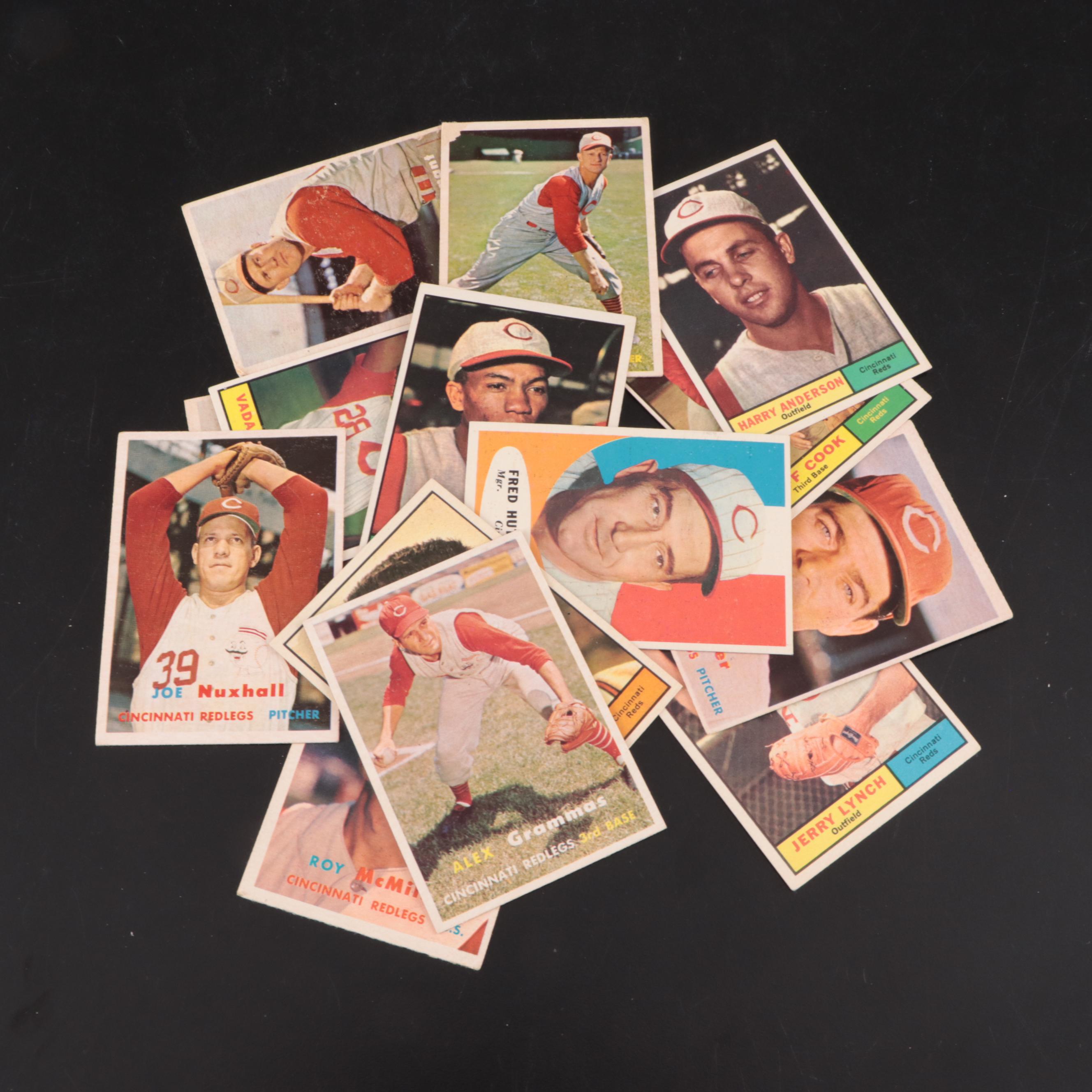 1957 and 1961 Cincinnati Reds Baseball Cards Featuring Frank Robinson Rookie