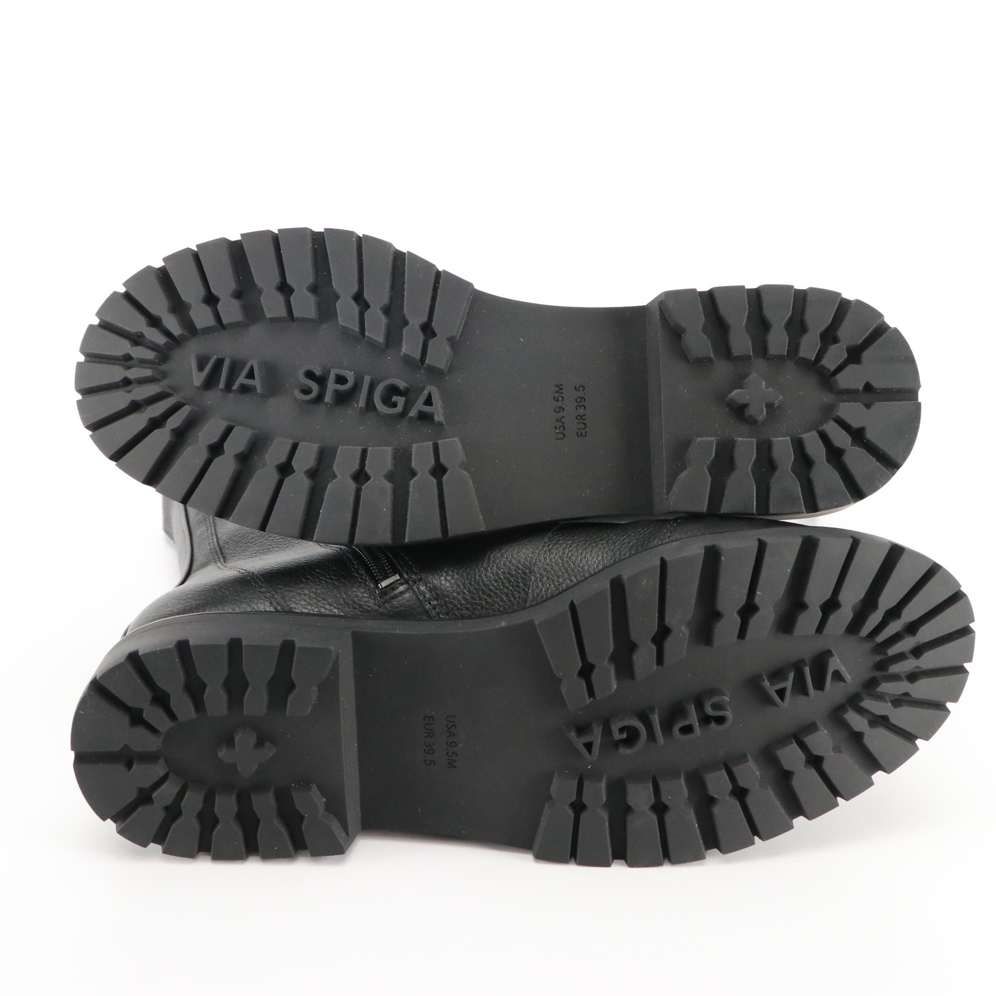 Via Spiga Tavvi Hiker Boots in Black Leather, with Box