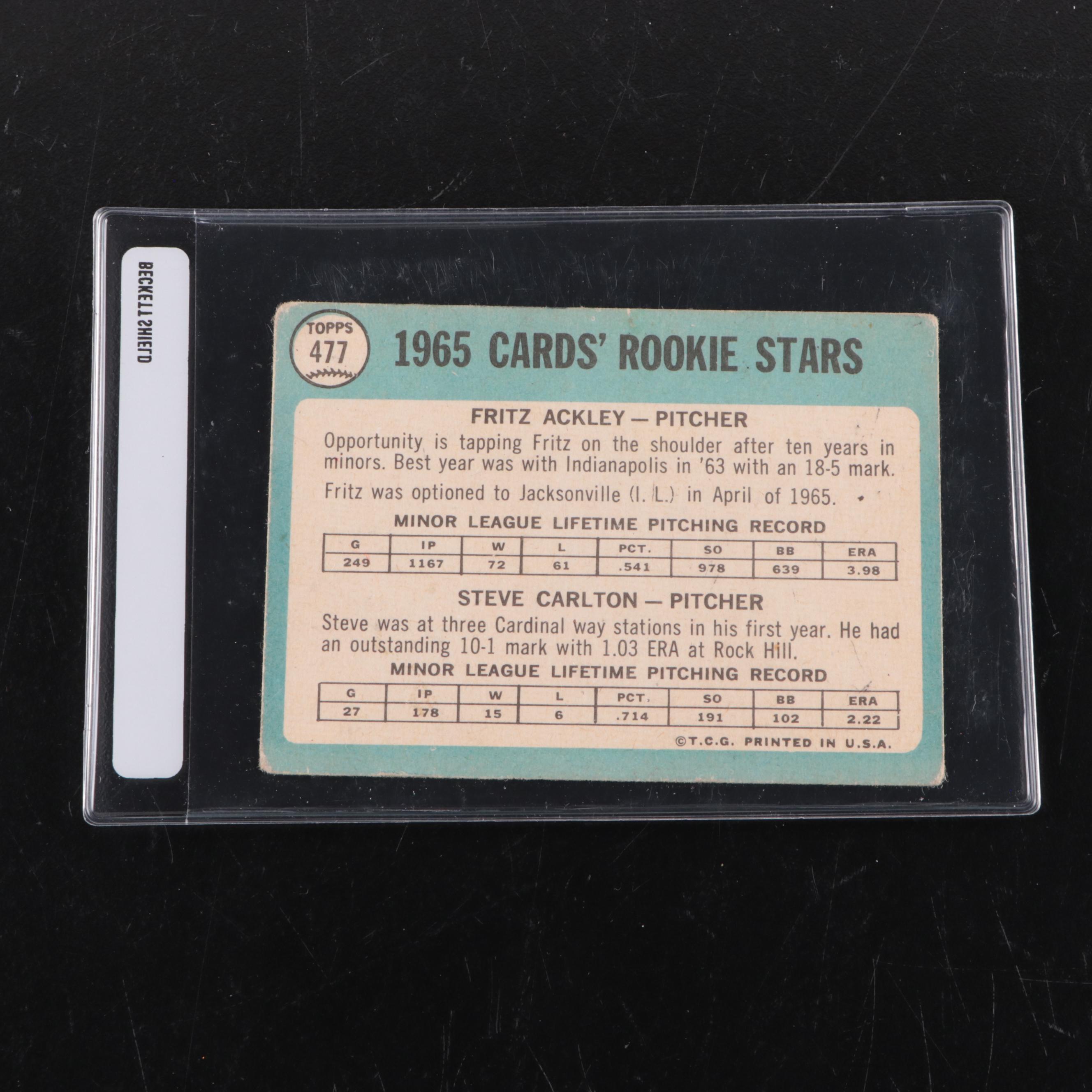 Topps Baseball Cards Featuring Steve Carlton and Don Sutton Rookies, 1960s