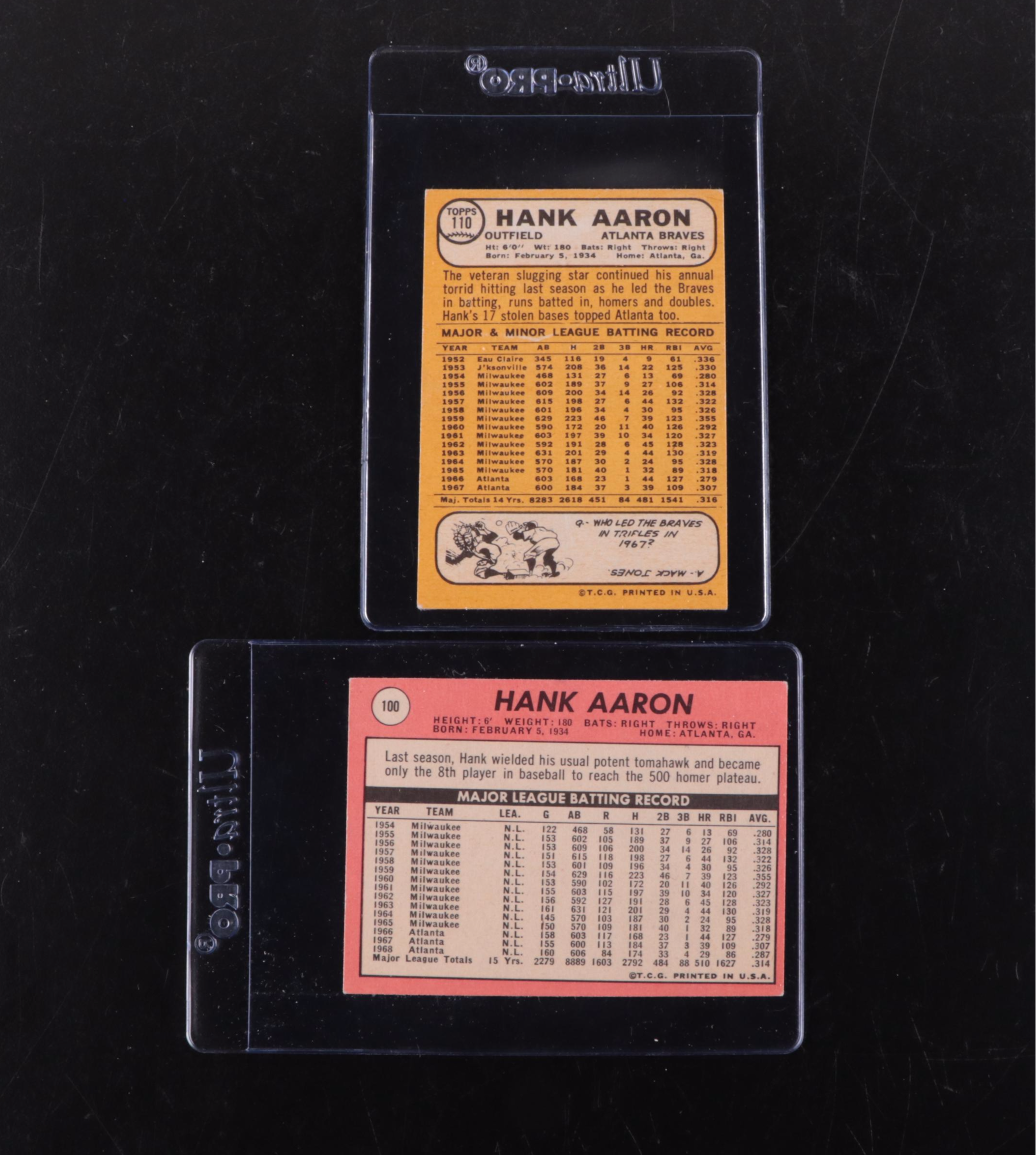 Topps Baseball Cards Featuring Steve Carlton and Don Sutton Rookies, 1960s