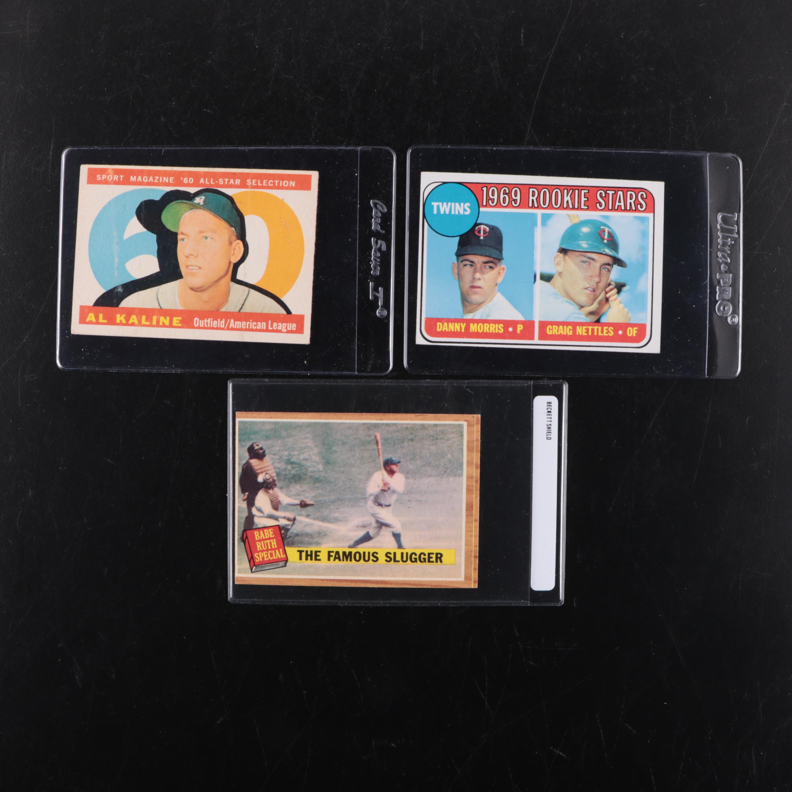 Topps Baseball Cards Featuring Steve Carlton and Don Sutton Rookies, 1960s