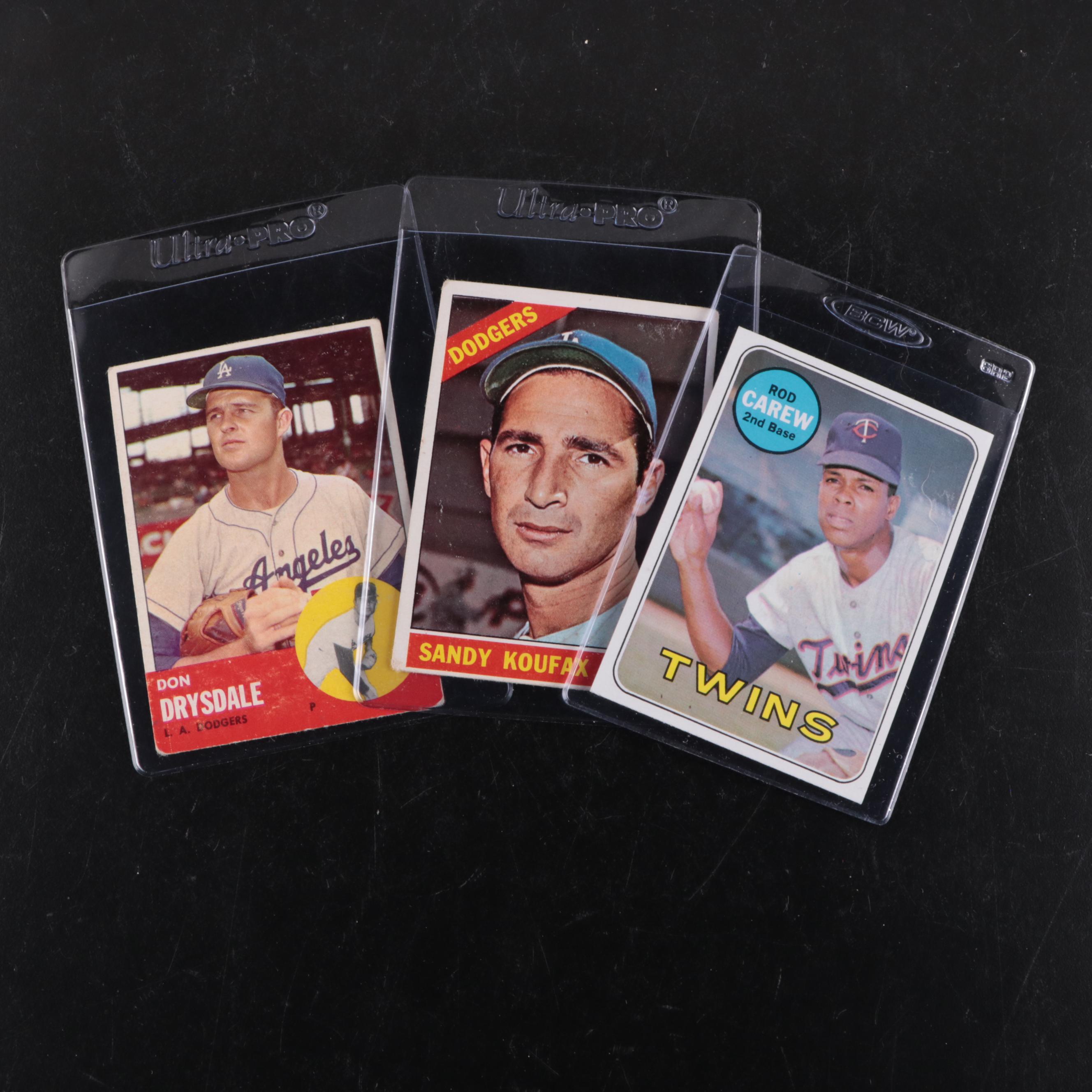 Topps Baseball Cards Featuring Steve Carlton and Don Sutton Rookies, 1960s
