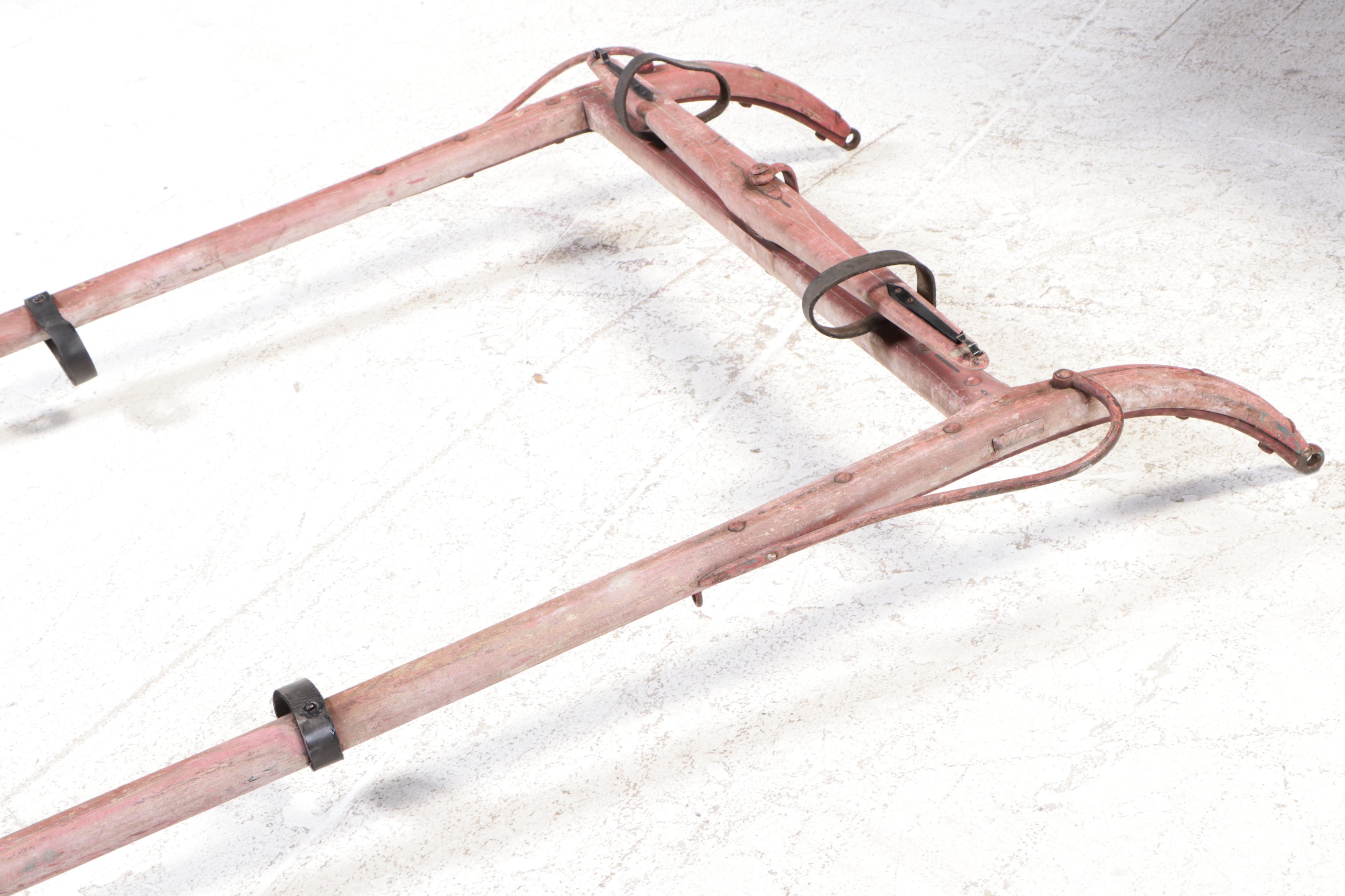 Single Horse Painted Wood and Cast Iron Sleigh