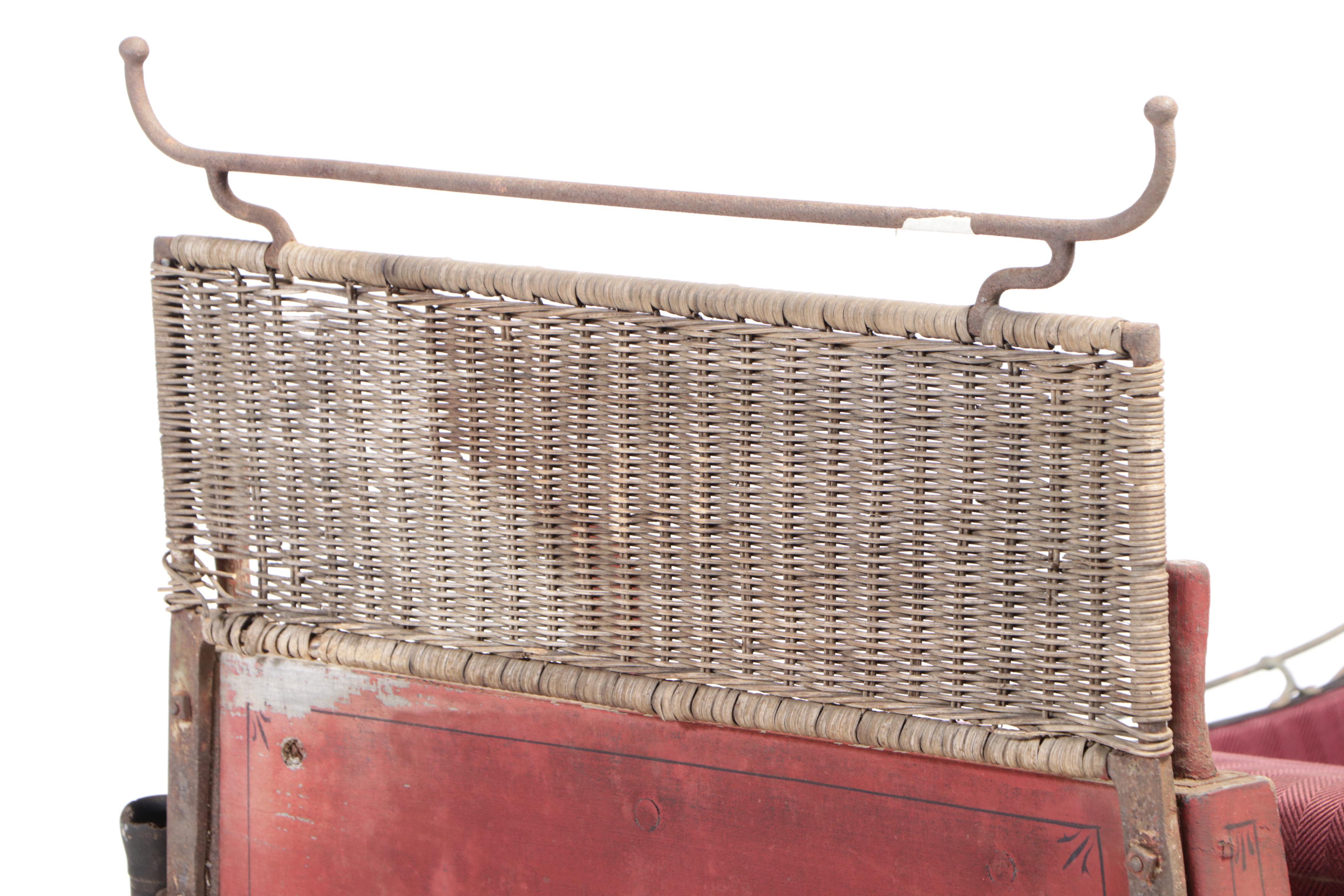 Single Horse Painted Wood and Cast Iron Sleigh