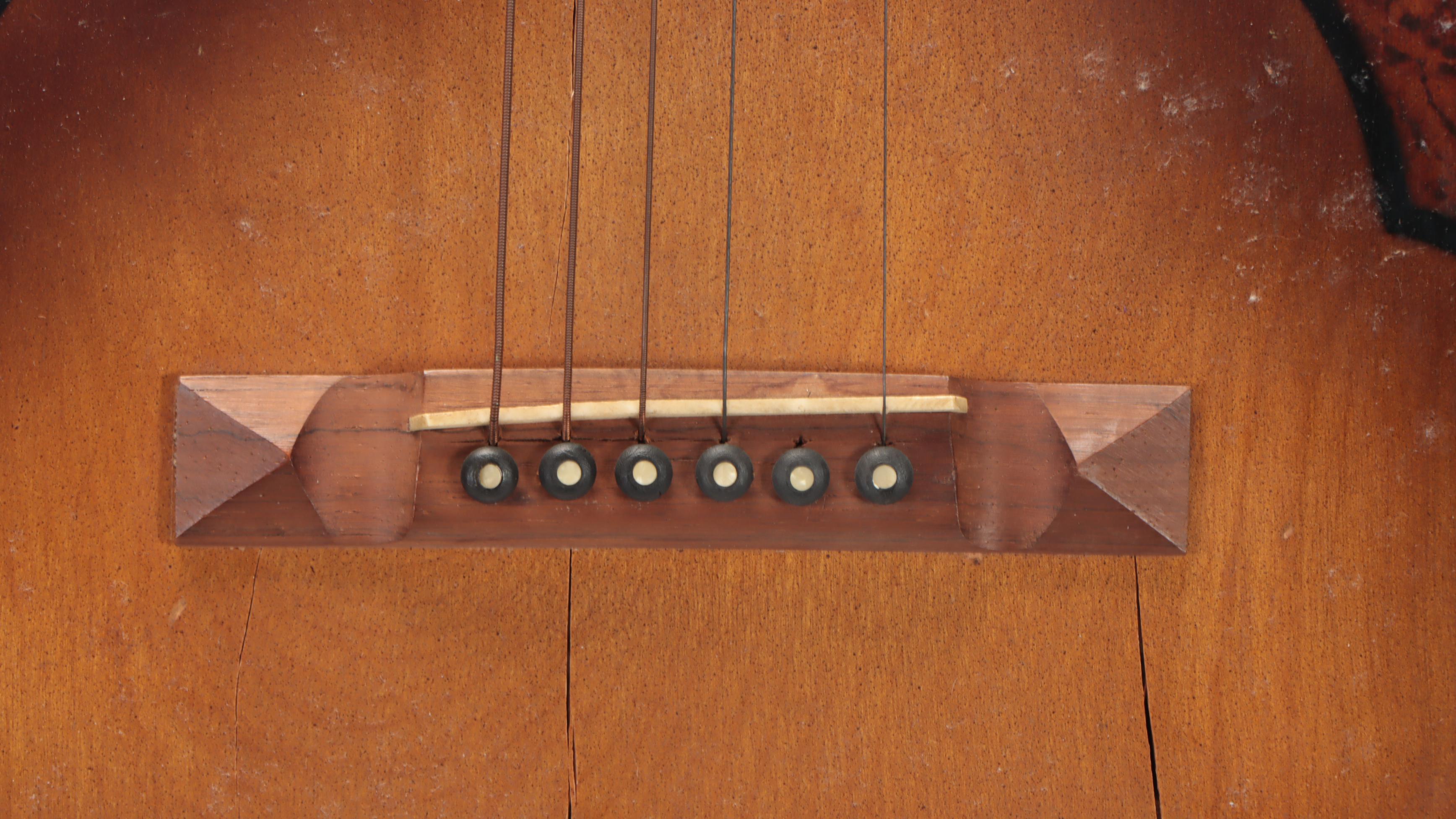 Hand-Crafted Wooden Six-String Acoustic Guitar With Case