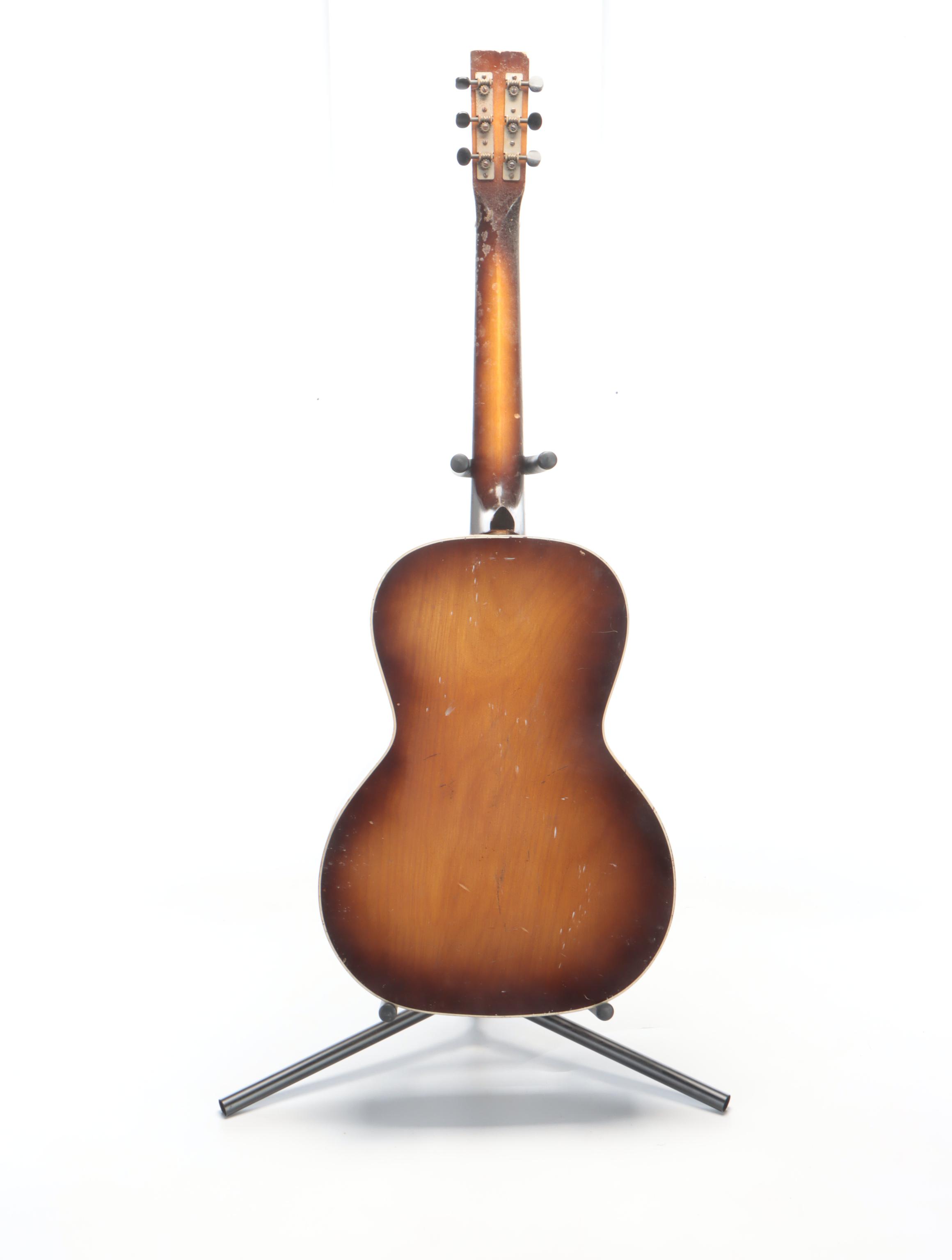 Hand-Crafted Wooden Six-String Acoustic Guitar With Case