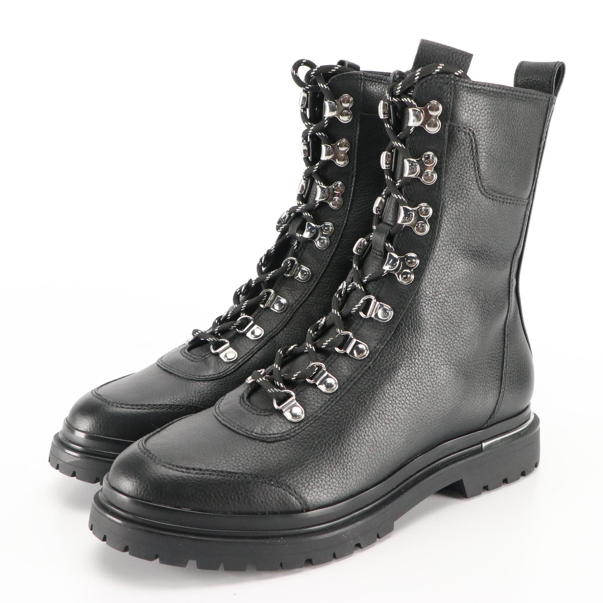 Via Spiga Tavvi Hiker Boots in Black Leather, with Box