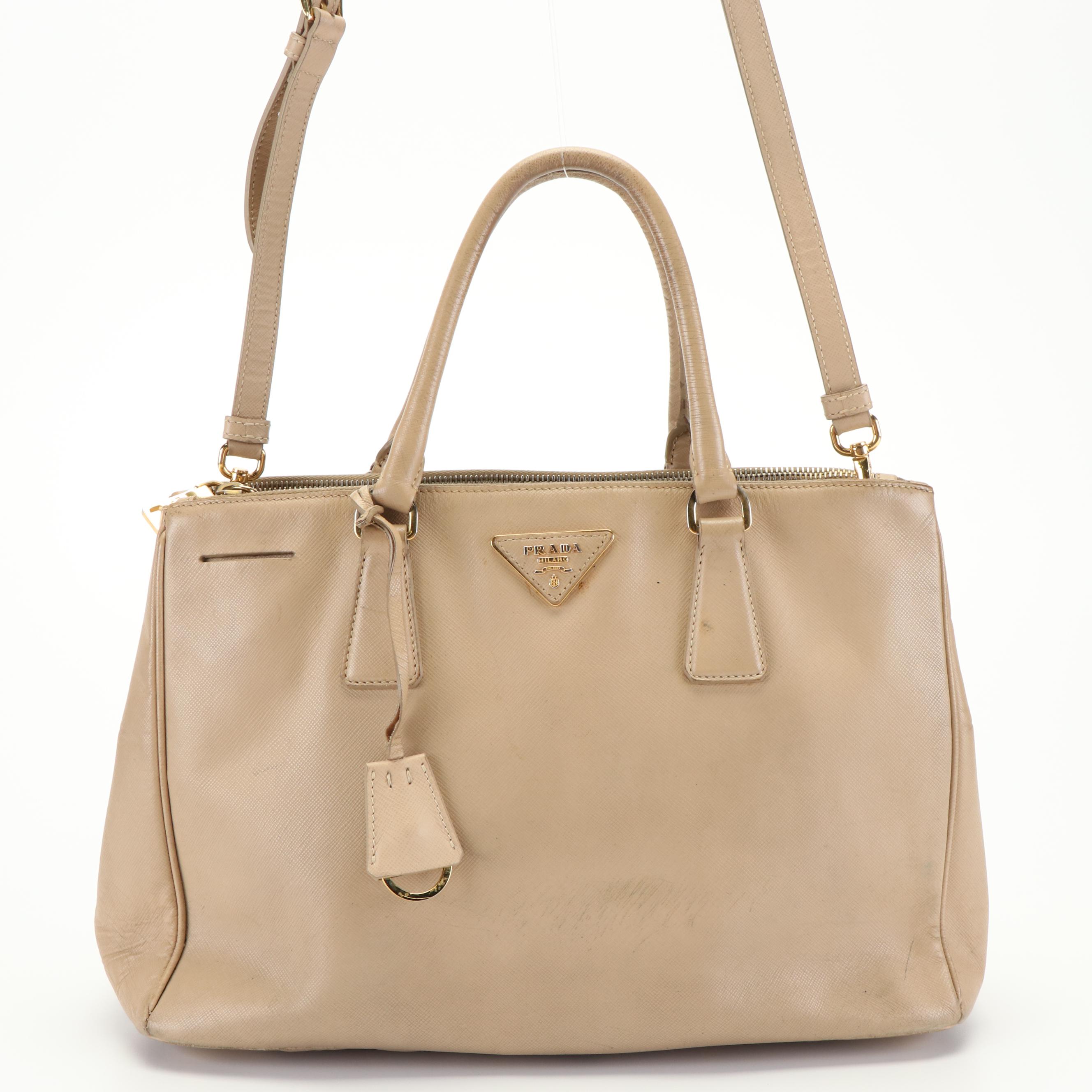 Prada Saffiano Lux Double Zip Galleria Tote