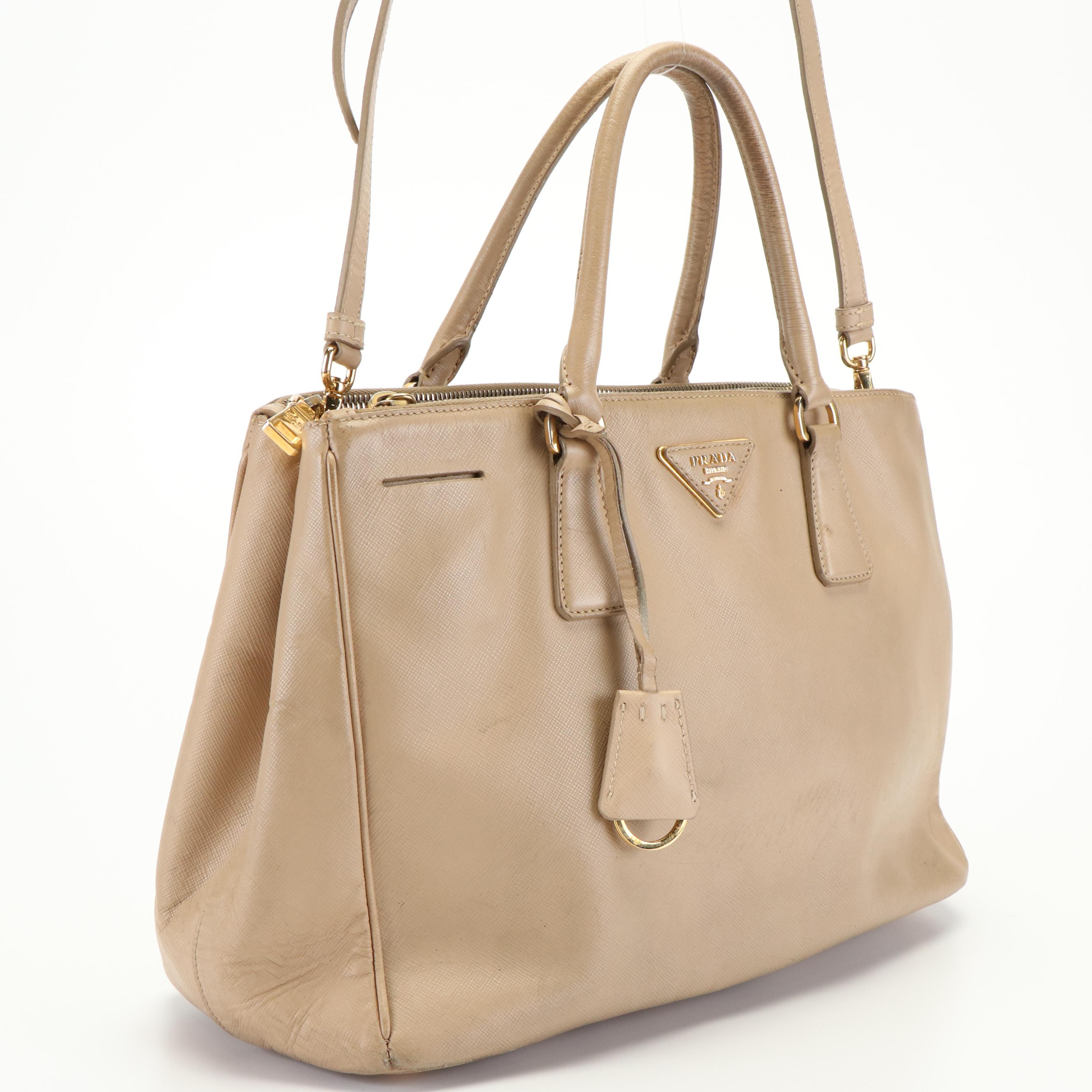 Prada Saffiano Lux Double Zip Galleria Tote