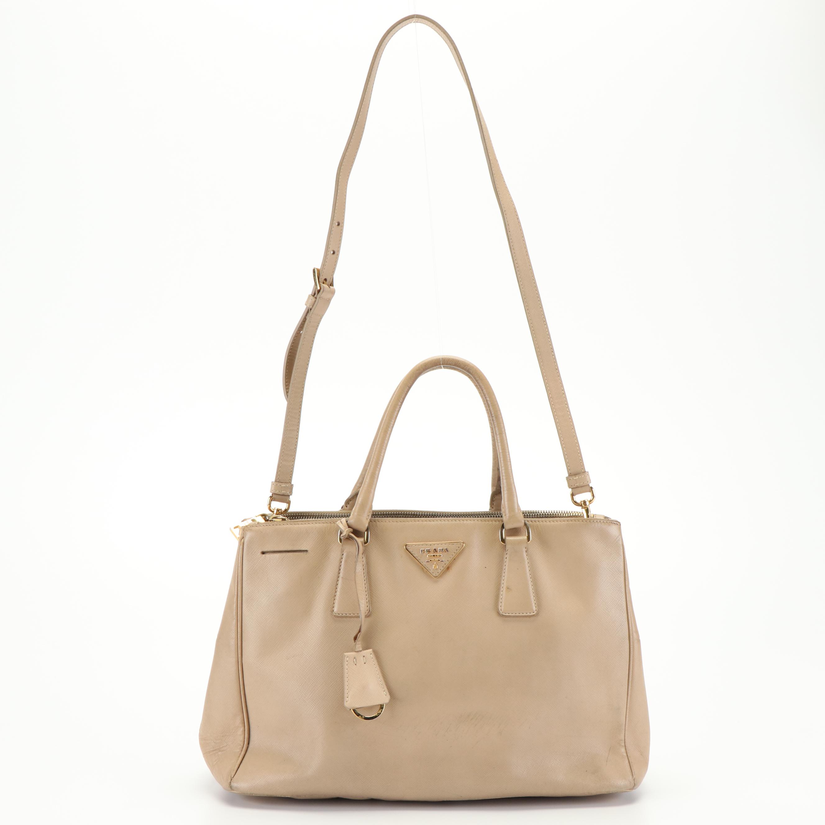 Prada Saffiano Lux Double Zip Galleria Tote