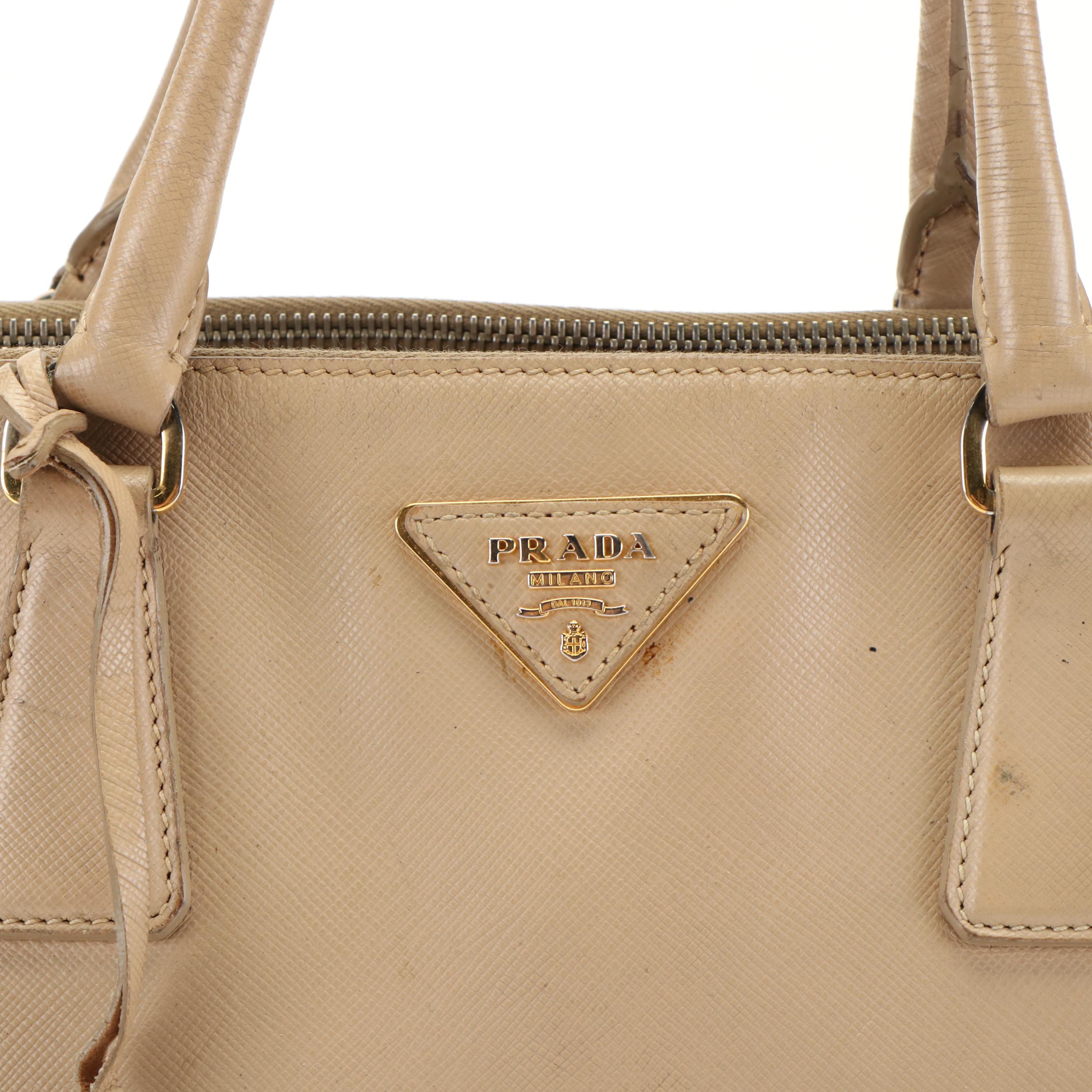 Prada Saffiano Lux Double Zip Galleria Tote