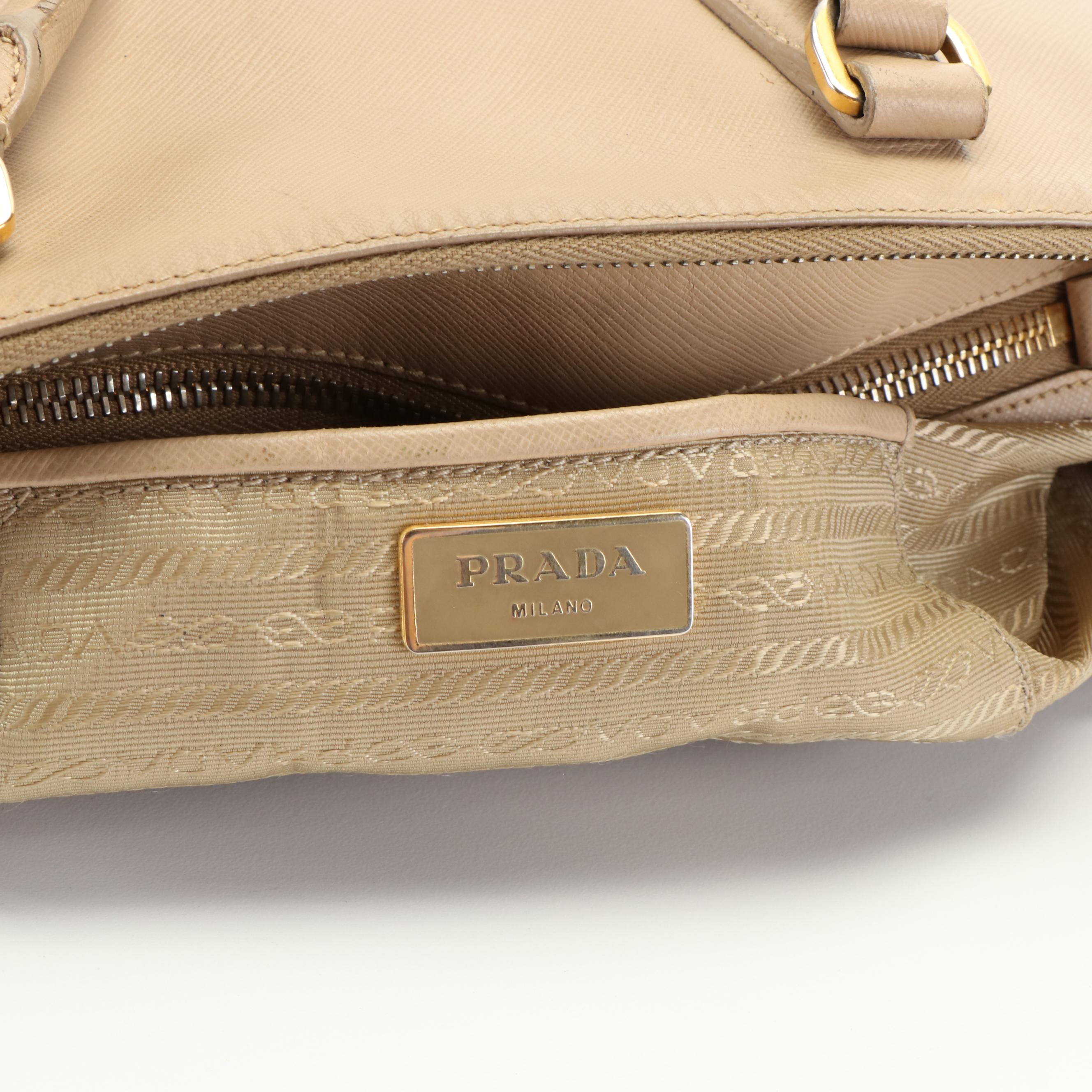 Prada Saffiano Lux Double Zip Galleria Tote