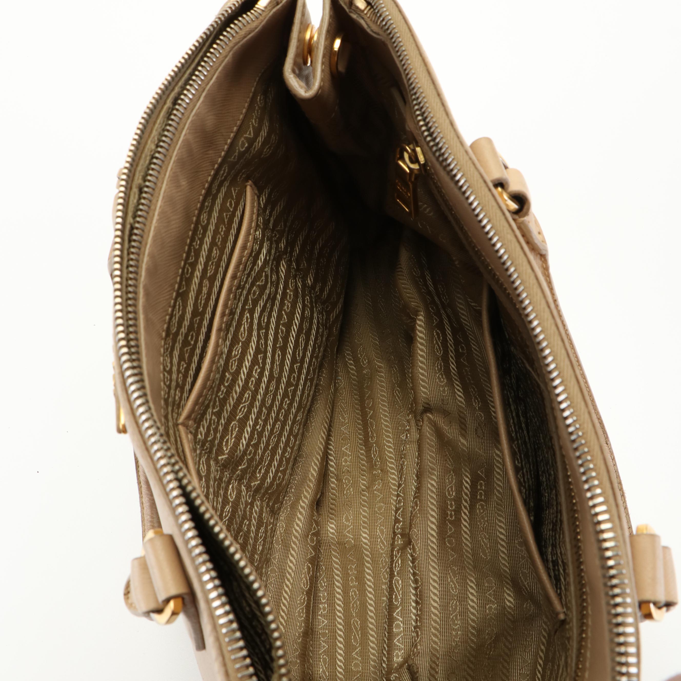 Prada Saffiano Lux Double Zip Galleria Tote