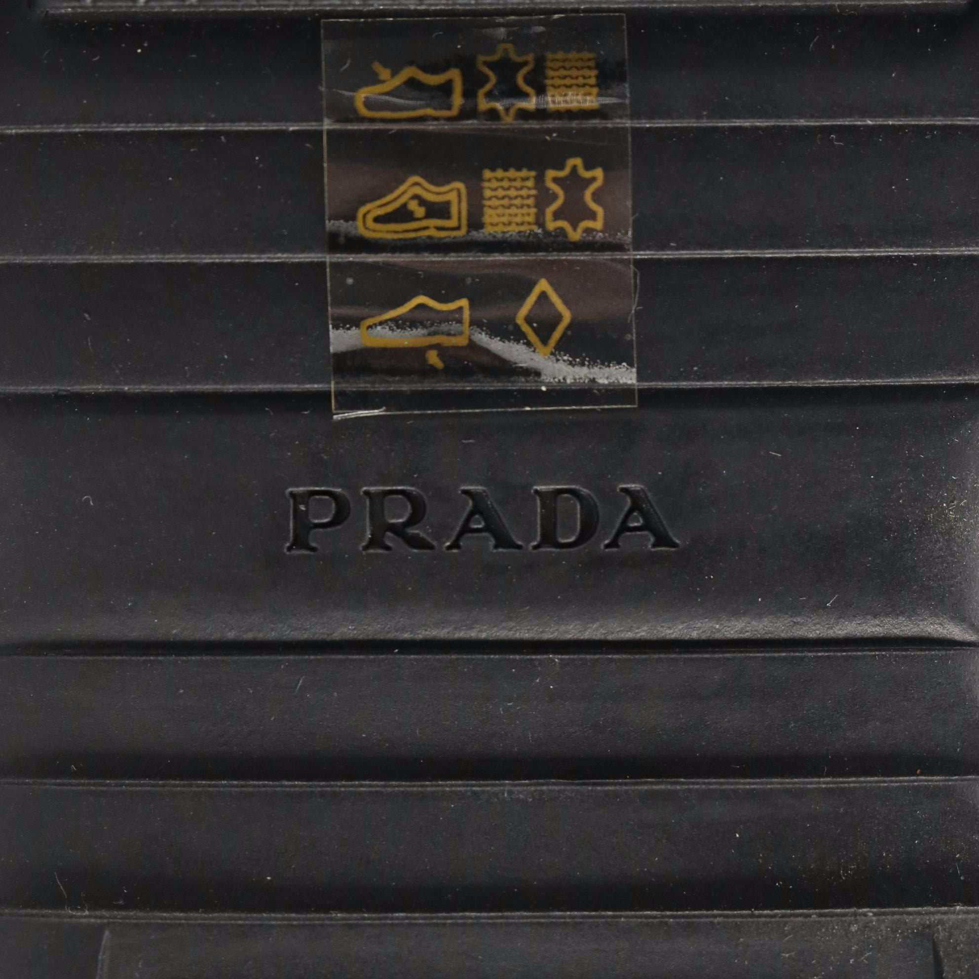 Prada America's Cup Vernice Bike Nero Patent Leather and Nylon Lace-Up Sneakers