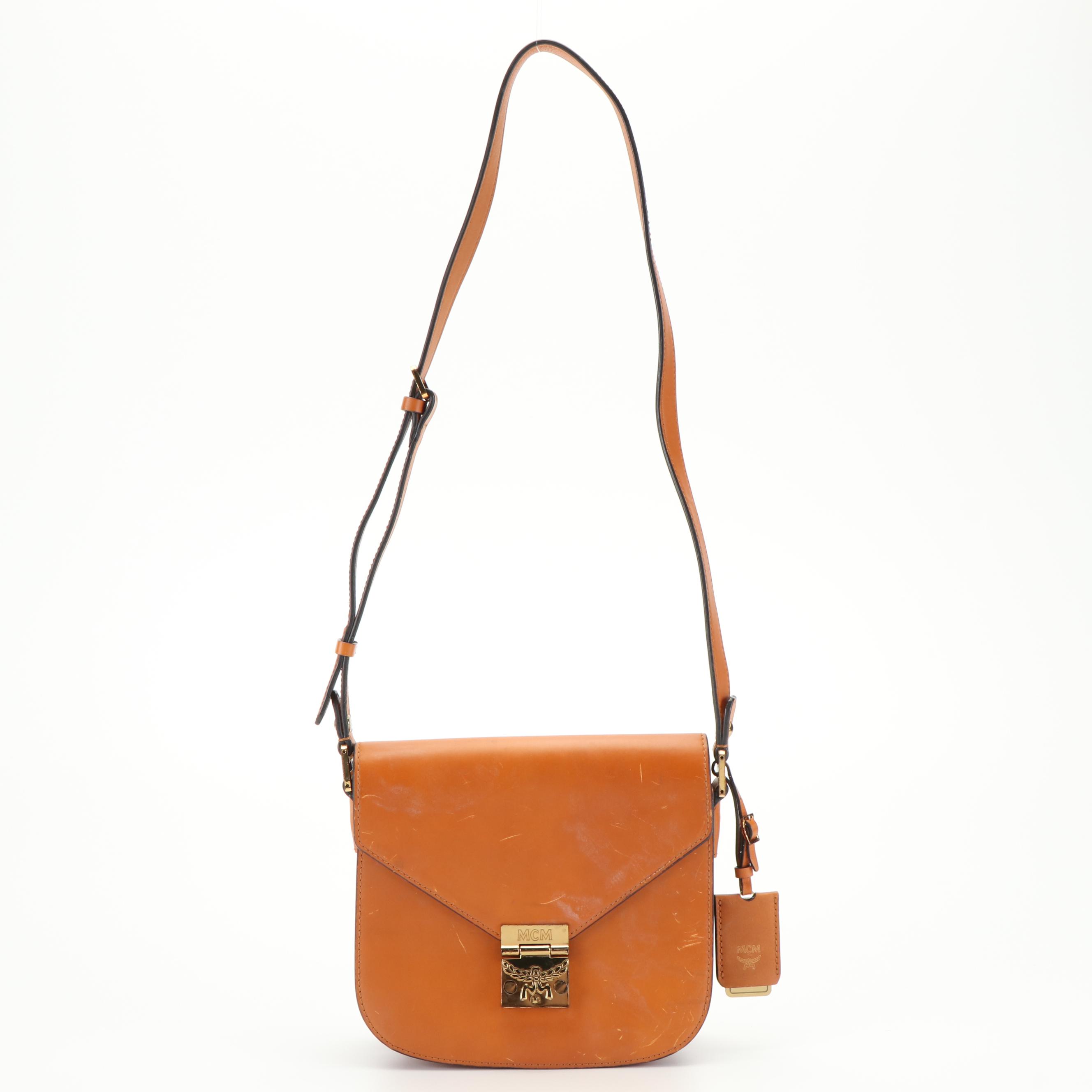 MCM Patricia Cognac Leather Crossbody Bag