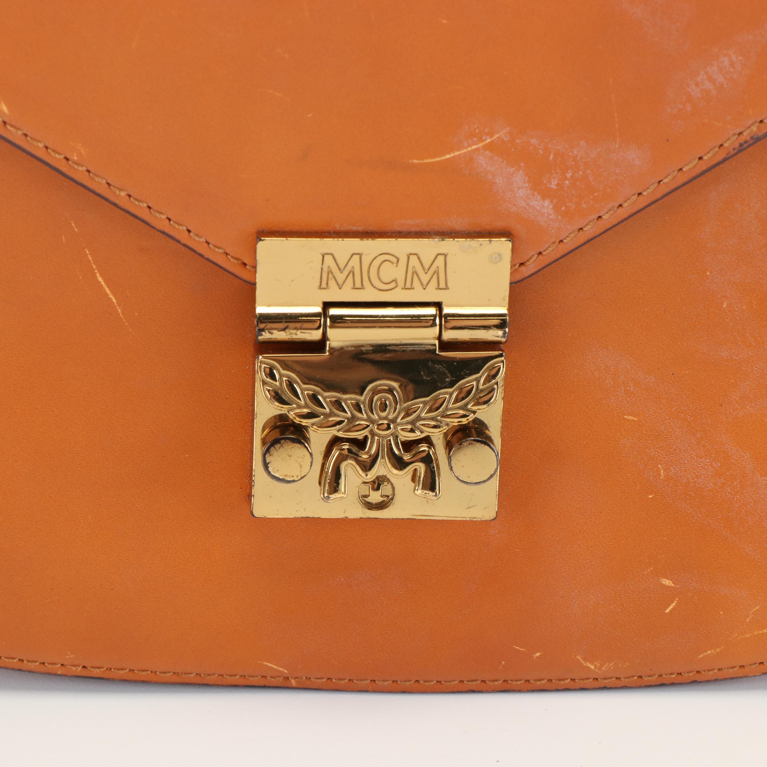 MCM Patricia Cognac Leather Crossbody Bag