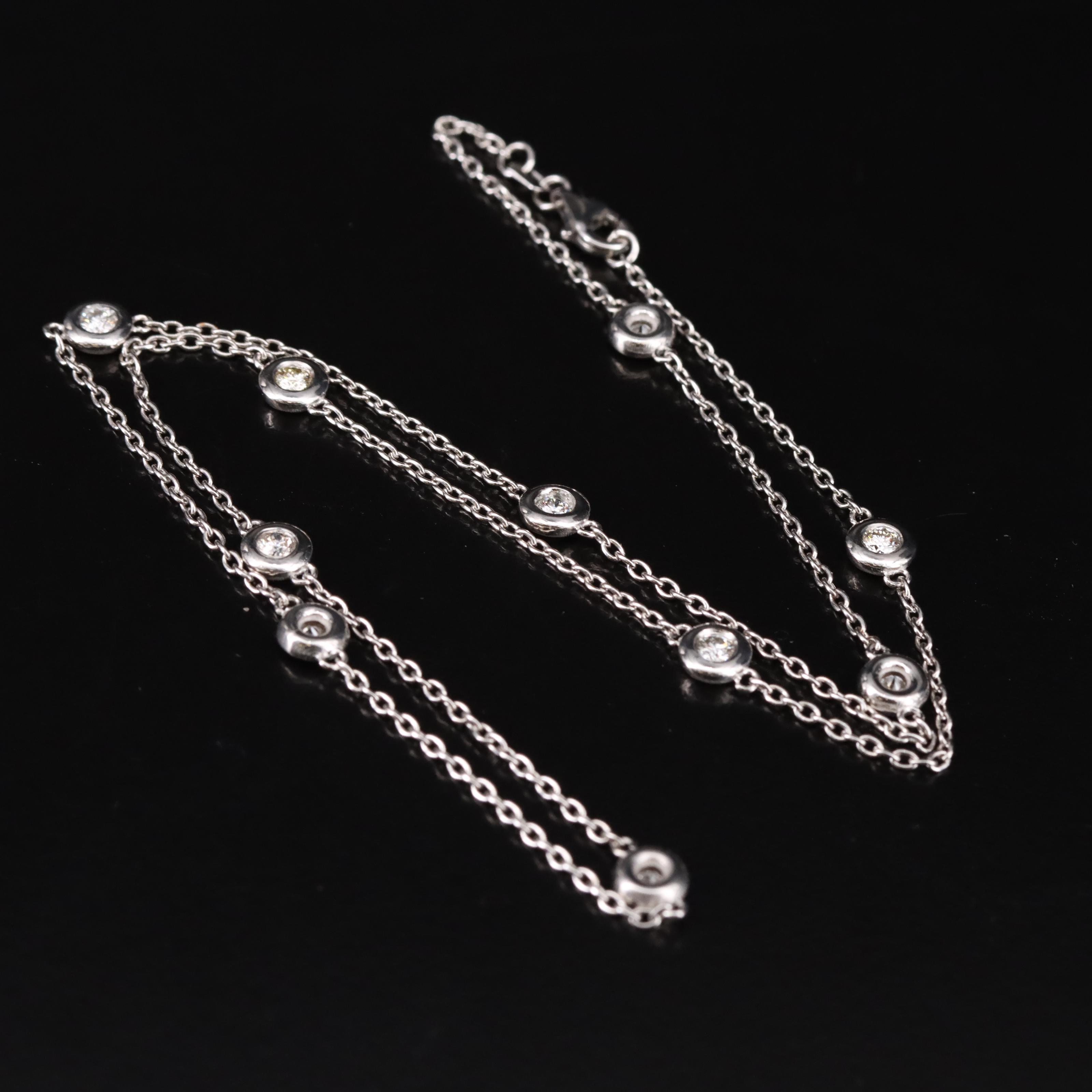 14K 1.00 CTW Diamond Station Necklace