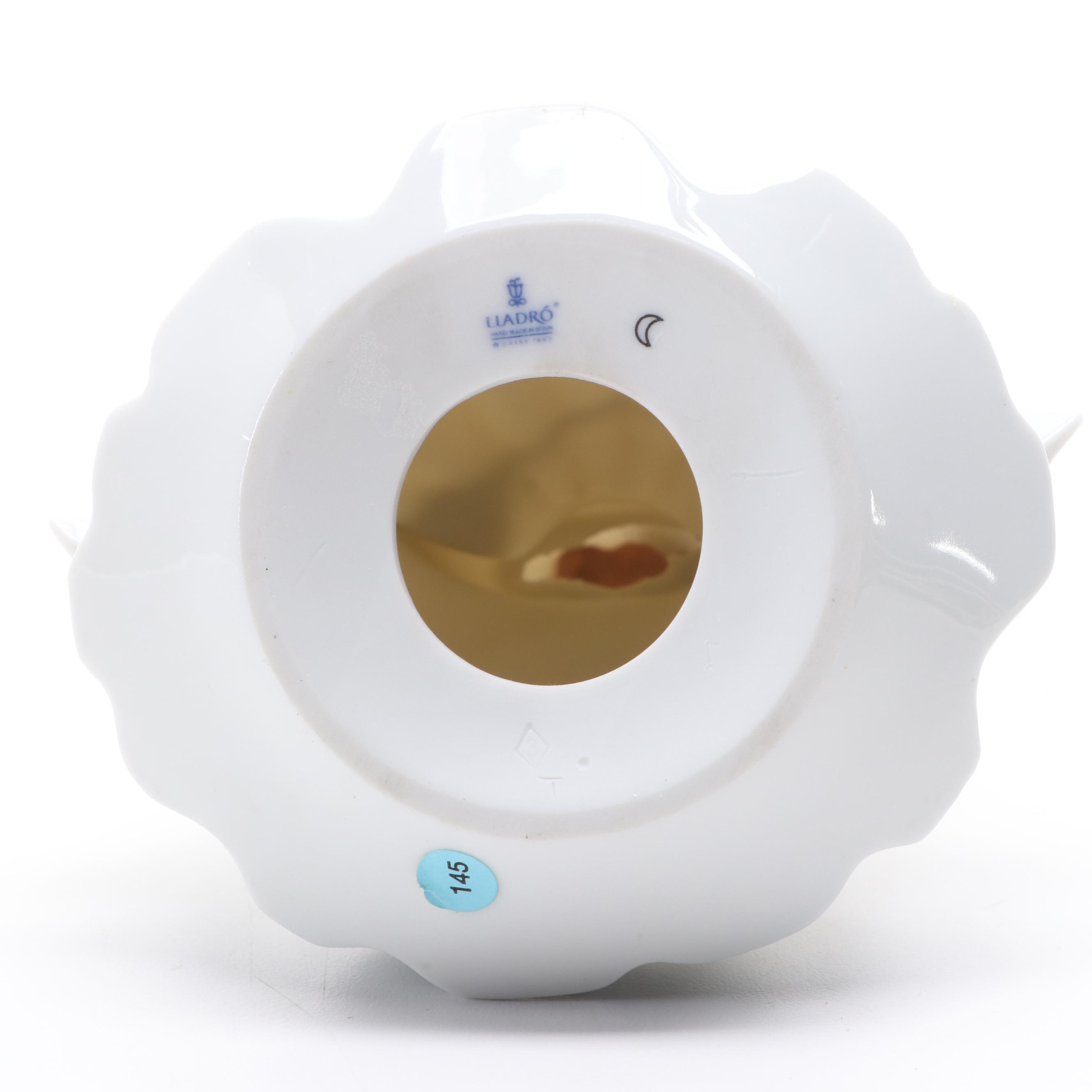 Lladró "Angelic Violinist" Tree Topper and "Angel Care" Porcelain Figurine