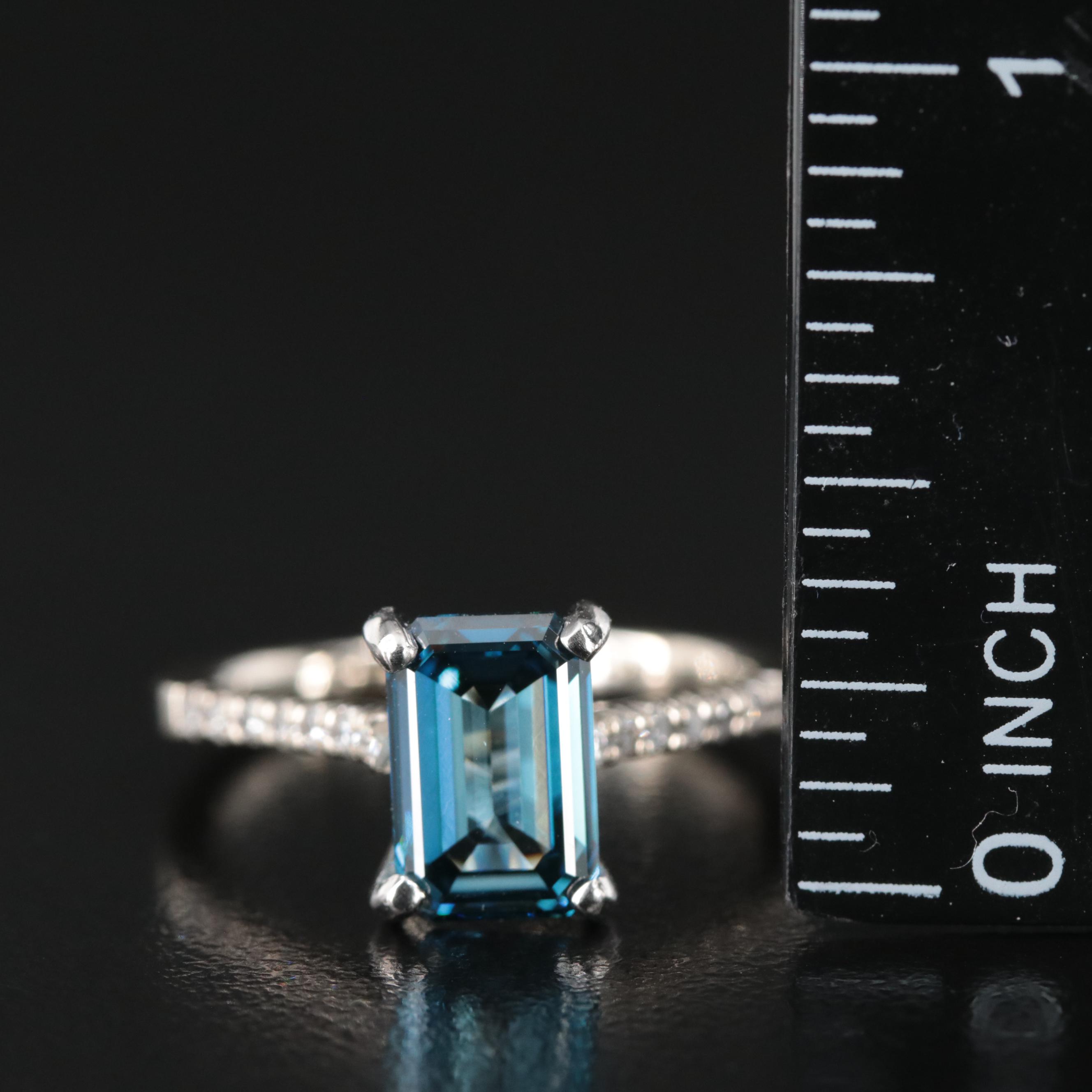 14K 2.32 CTW Fancy Deep Blue Diamond Ring