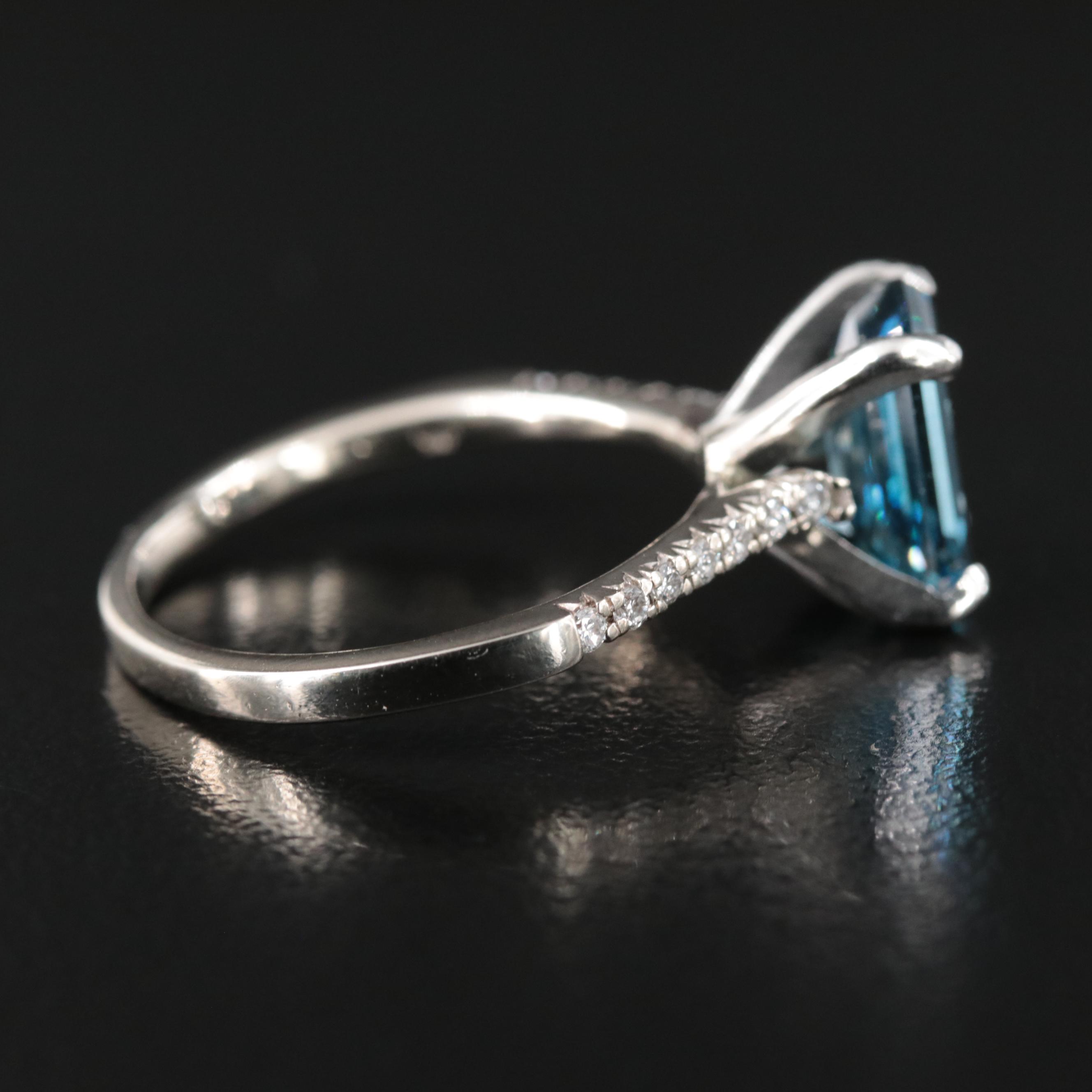 14K 2.32 CTW Fancy Deep Blue Diamond Ring