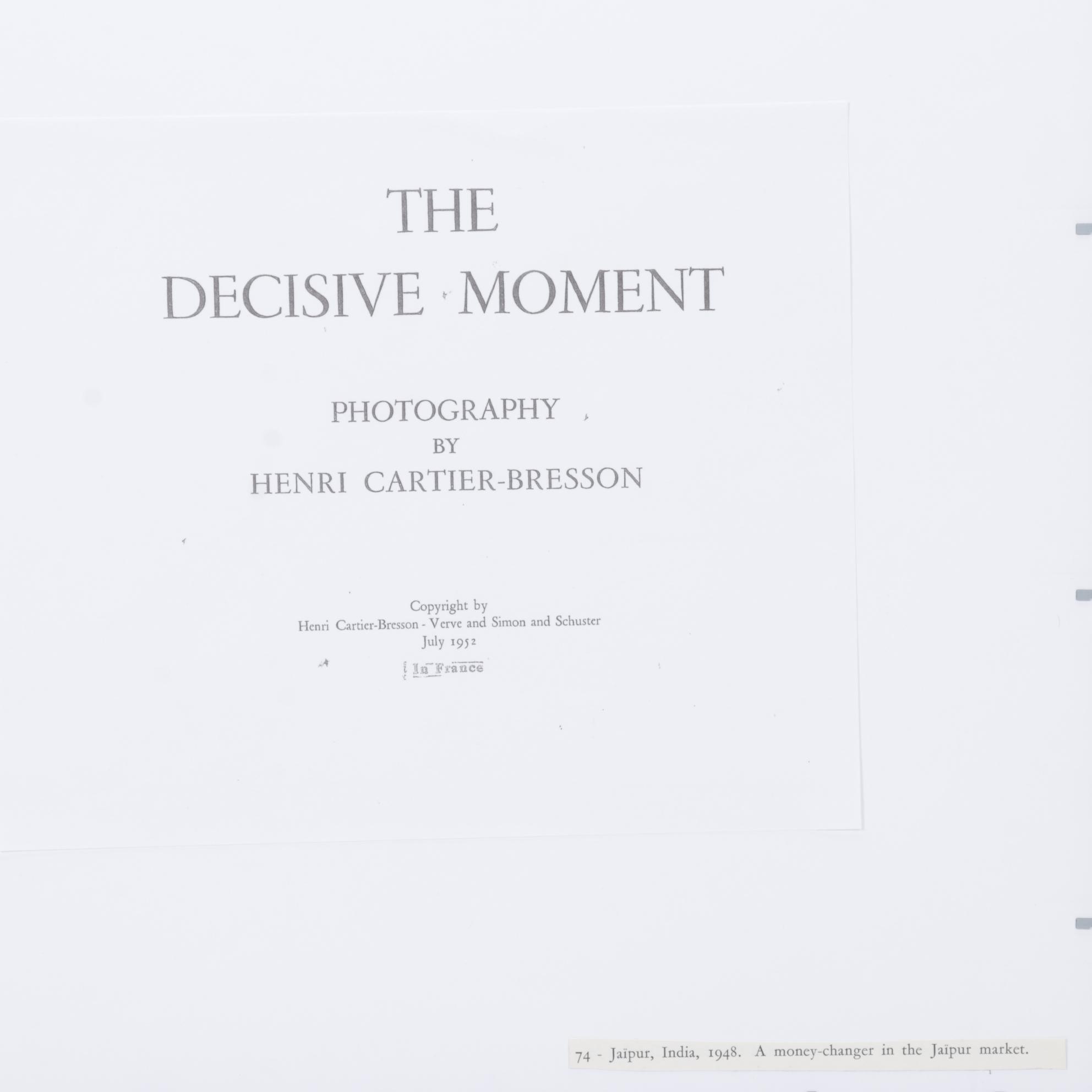 Henri Cartier-Bresson Photogravure From "The Decisive Moment," 1952