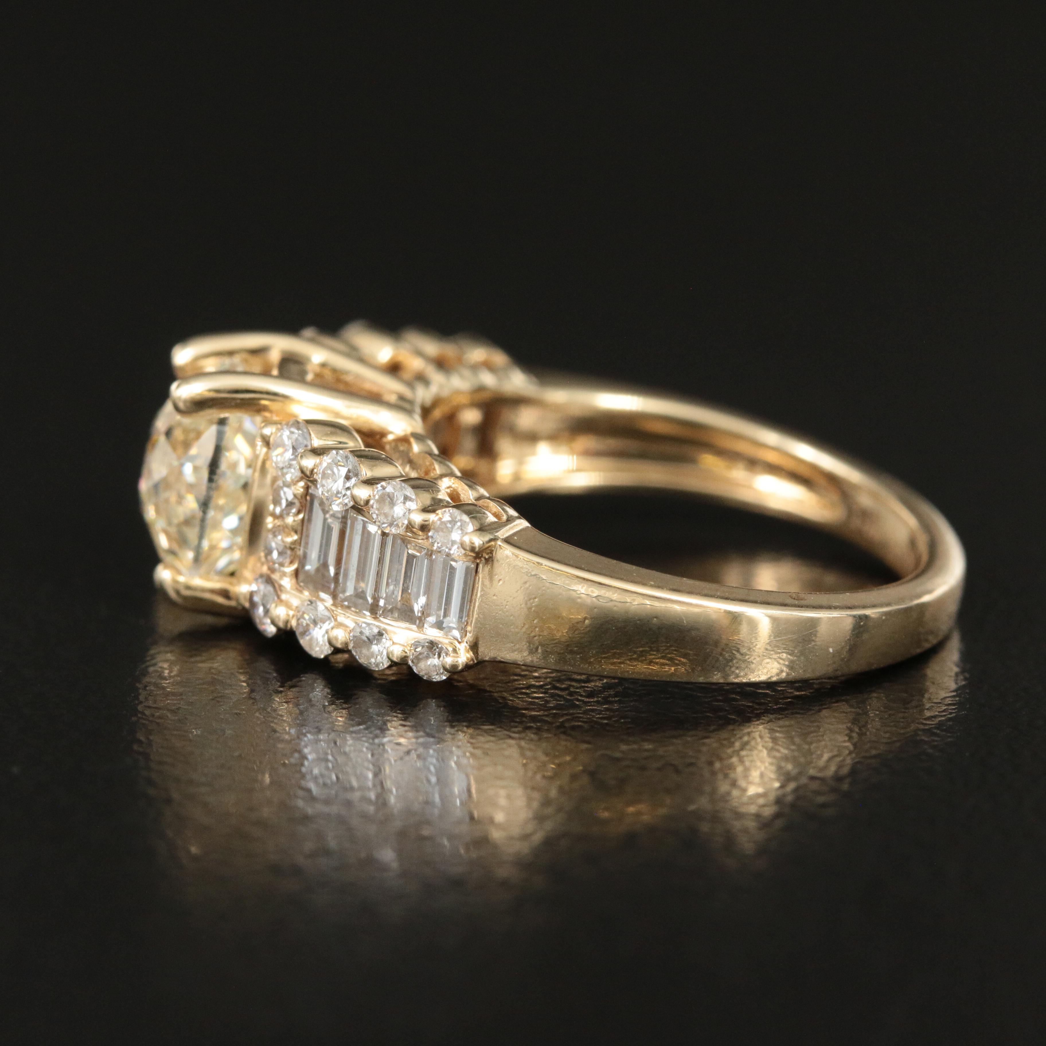 14K 3.32 CTW Crown of Light Diamond Ring with IGI Online Report