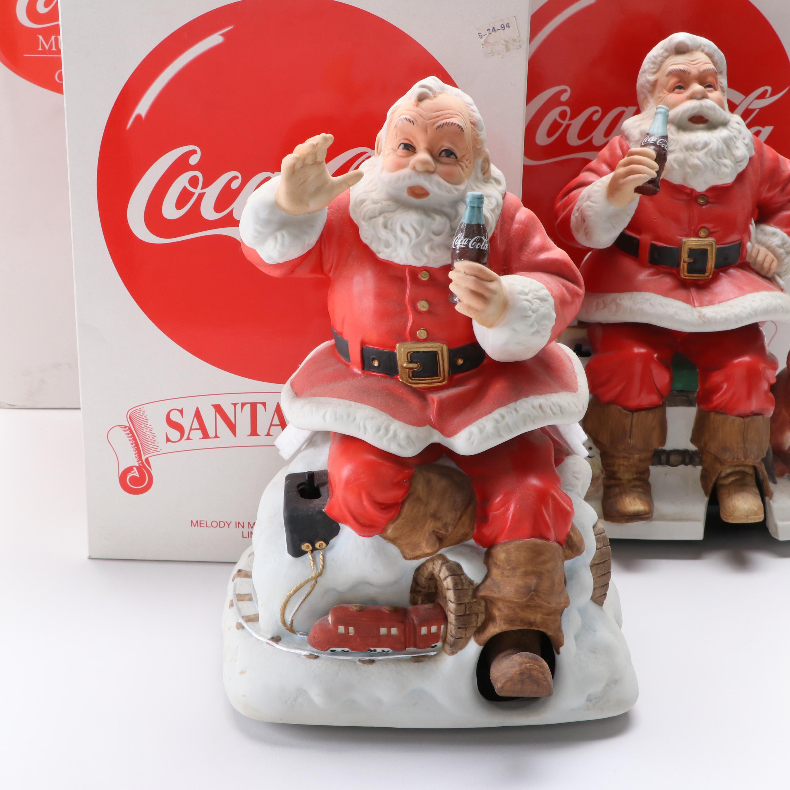 Melody in Motion CocaCola Special Edition Santa Claus Figurines, Late