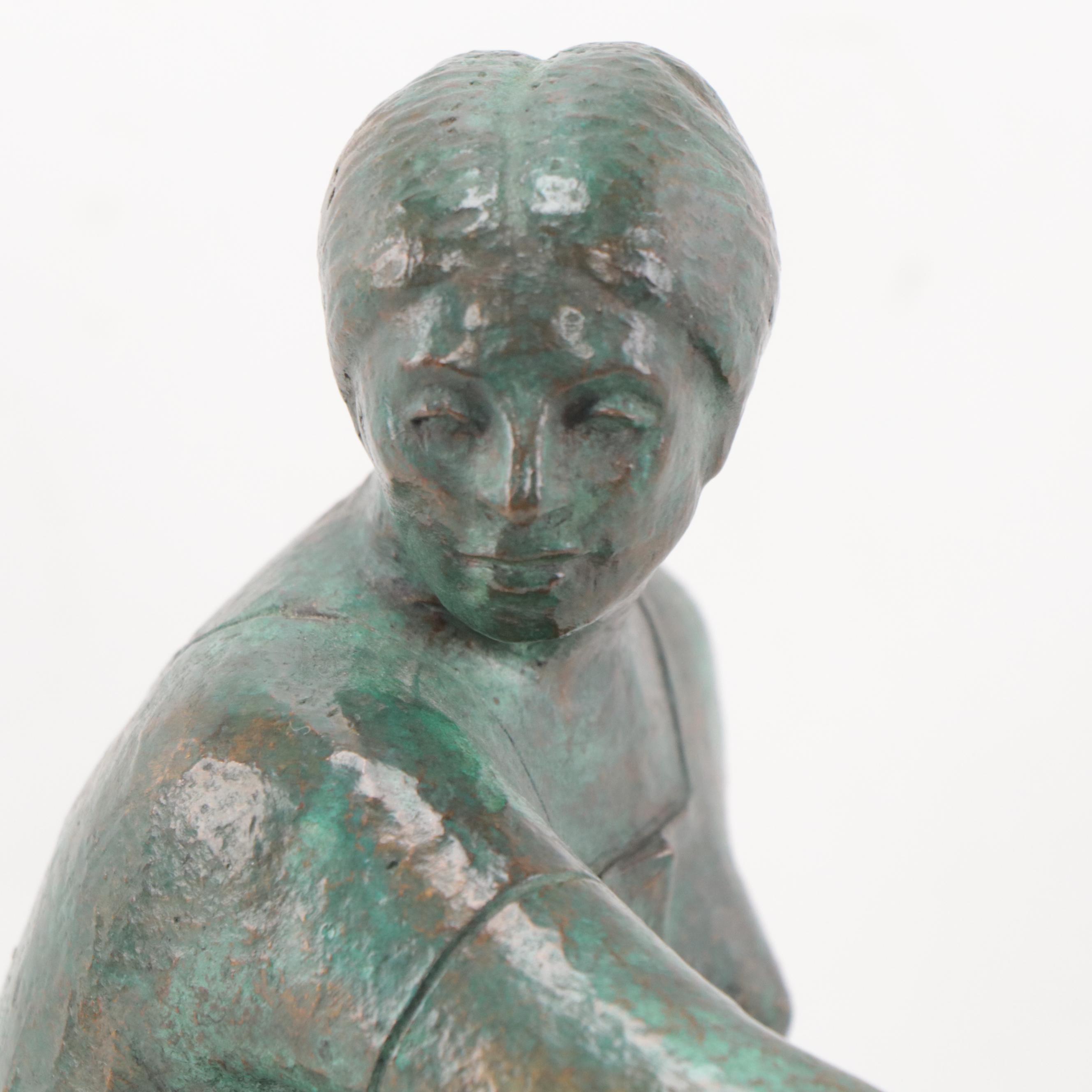 Bronze Sculpture of Sitting Woman
