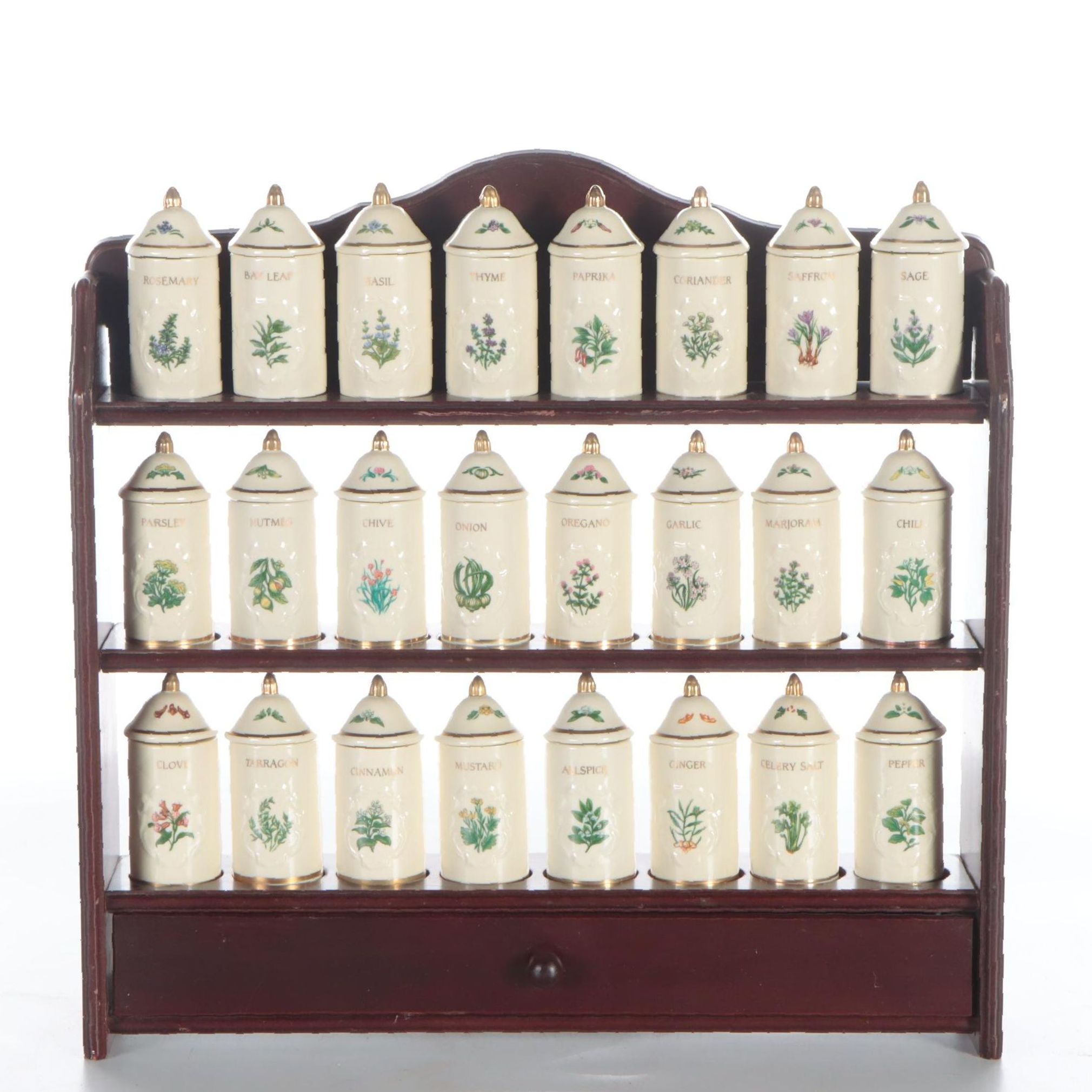 Lenox "Spice Garden" Spice Canisters with Wooden Rack