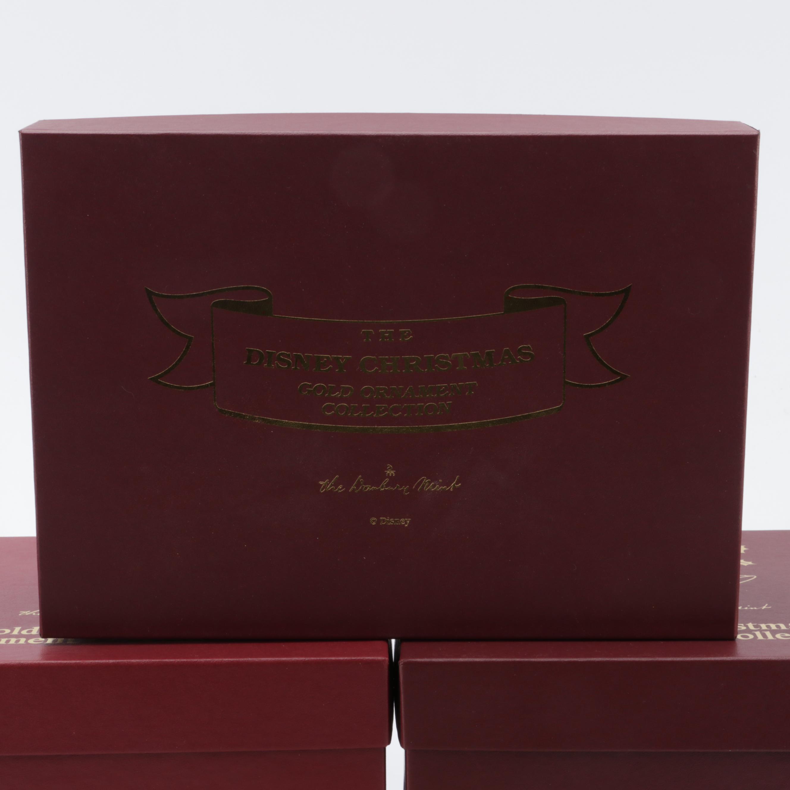 Danbury Mint Disney Christmas and Other Gold Collection Ornaments