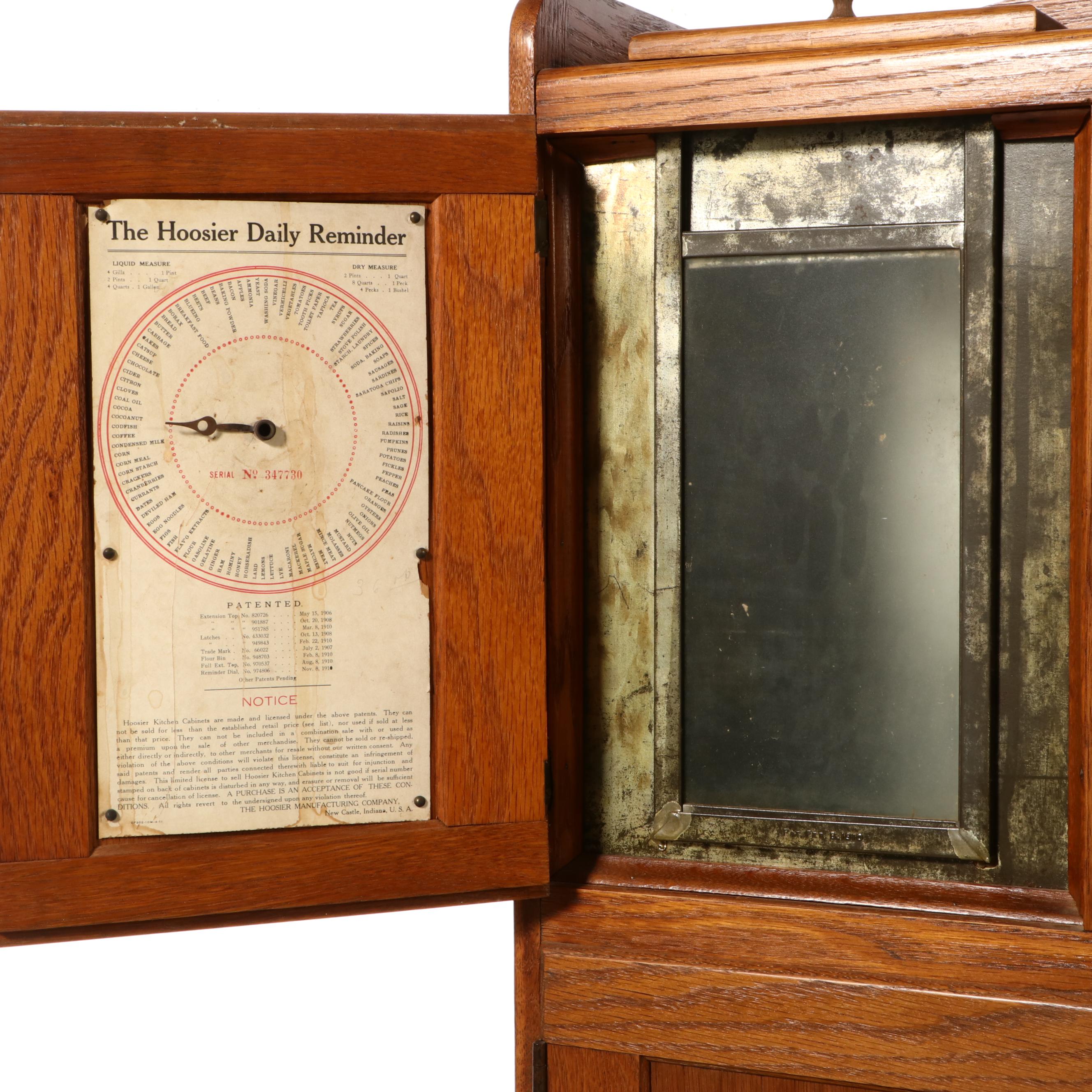 Oak Two-Piece Hoosier Cabinet, Early to Mid 20th Century