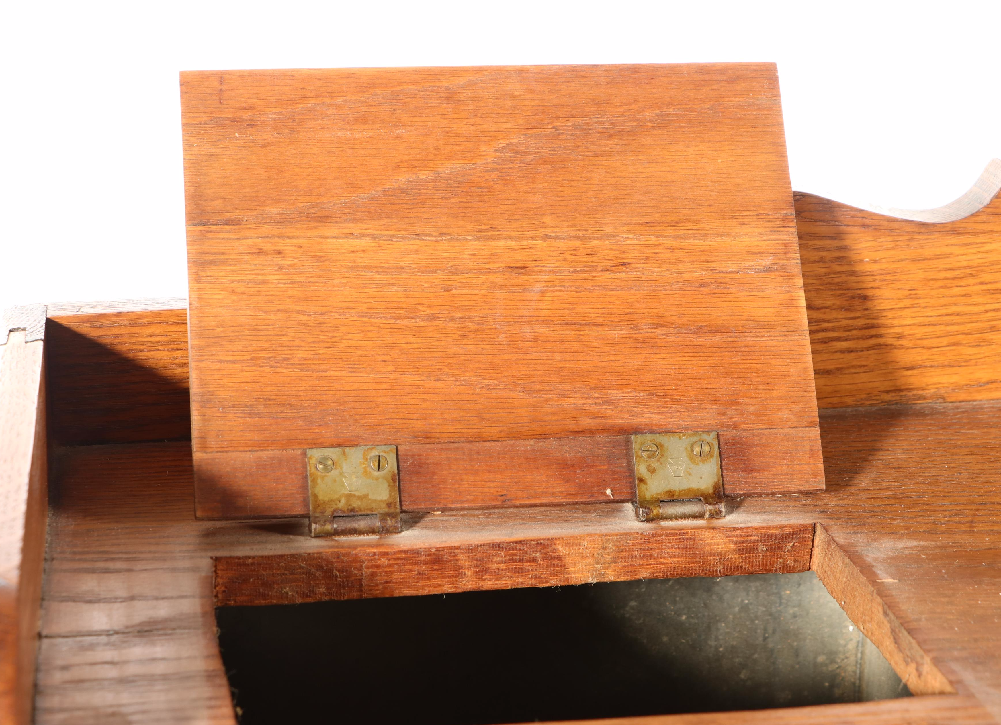 Oak Two-Piece Hoosier Cabinet, Early to Mid 20th Century