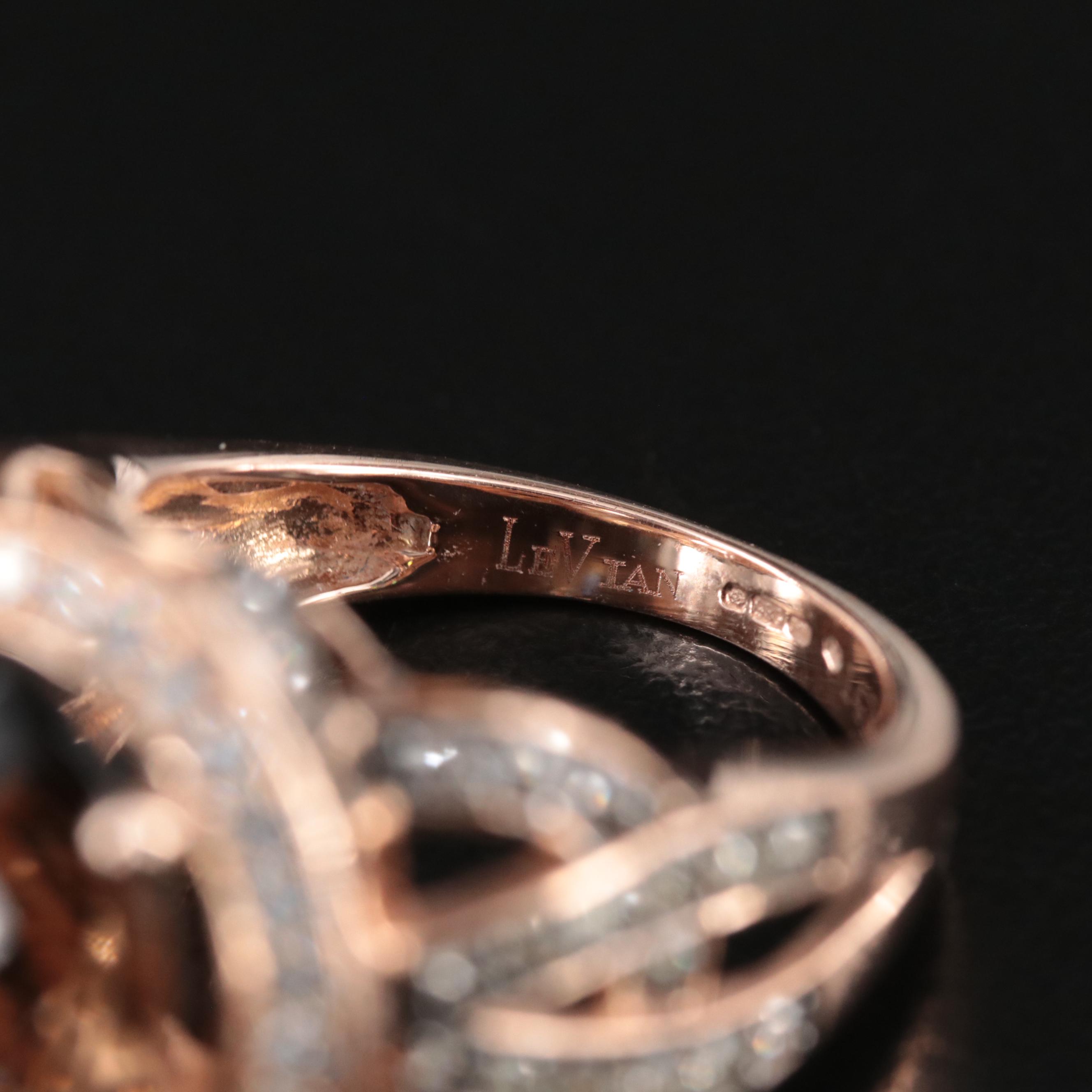 Le Vian 14K Rose Gold Smoky Quartz and 1.33 CTW Diamond Ring