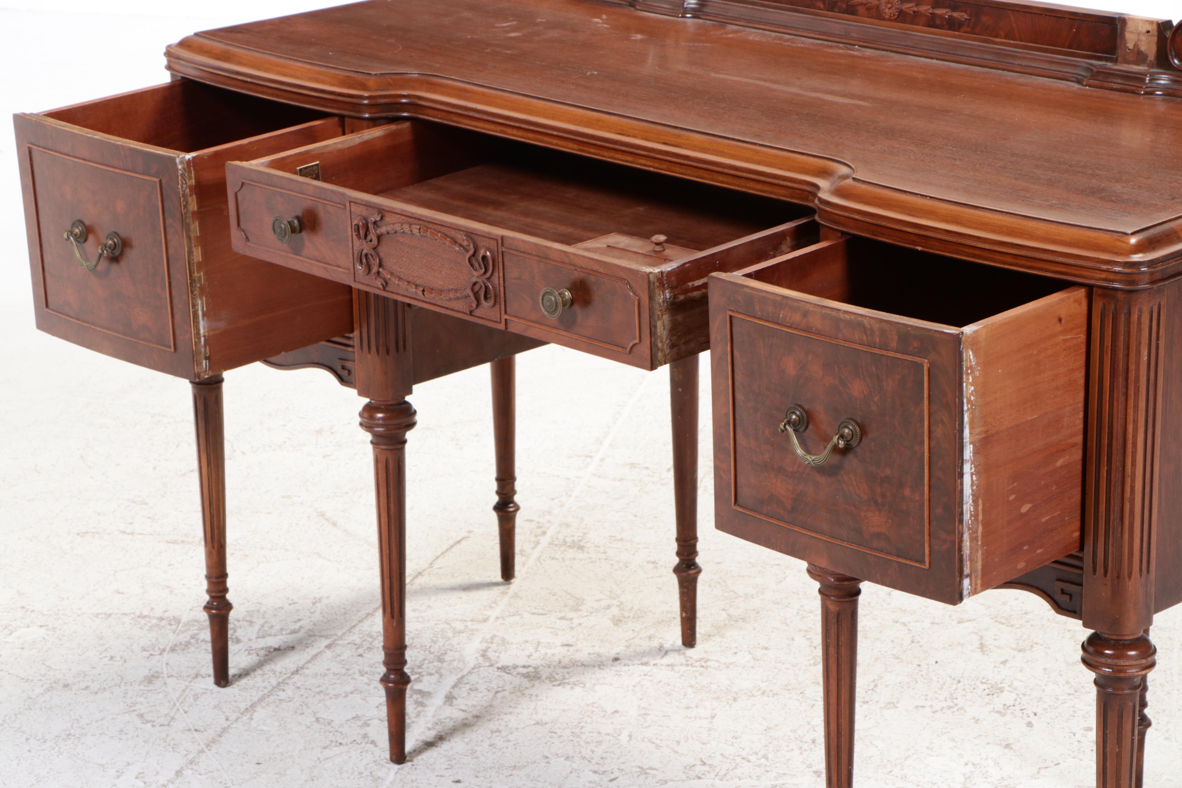 Landstrom Furniture Louis XVI Style Vanity Desk with Mirror