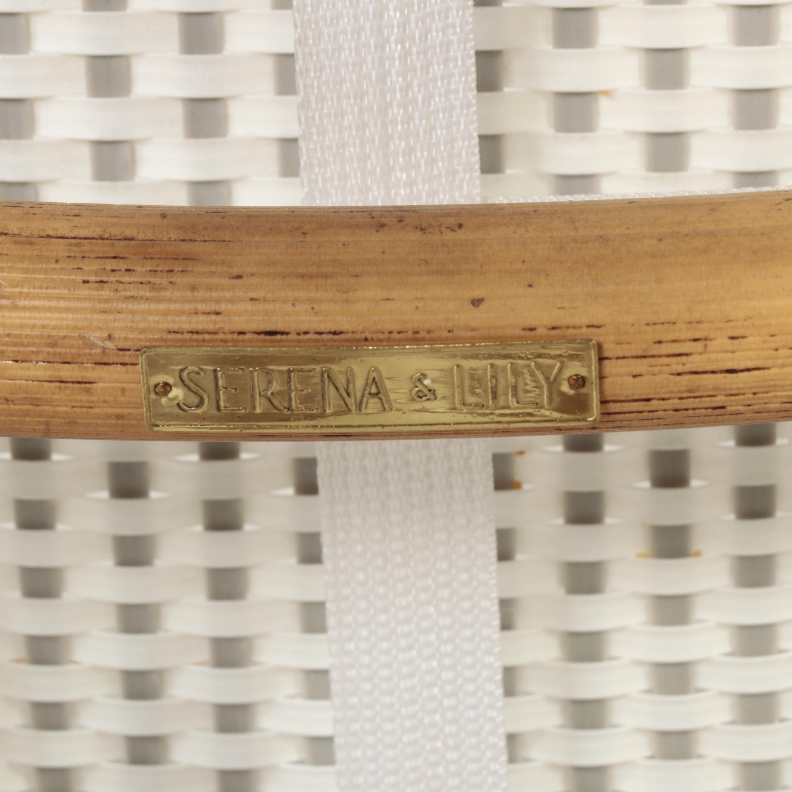 Pair of Serena & Lily "Riviera" Rattan Wicker Side Chairs