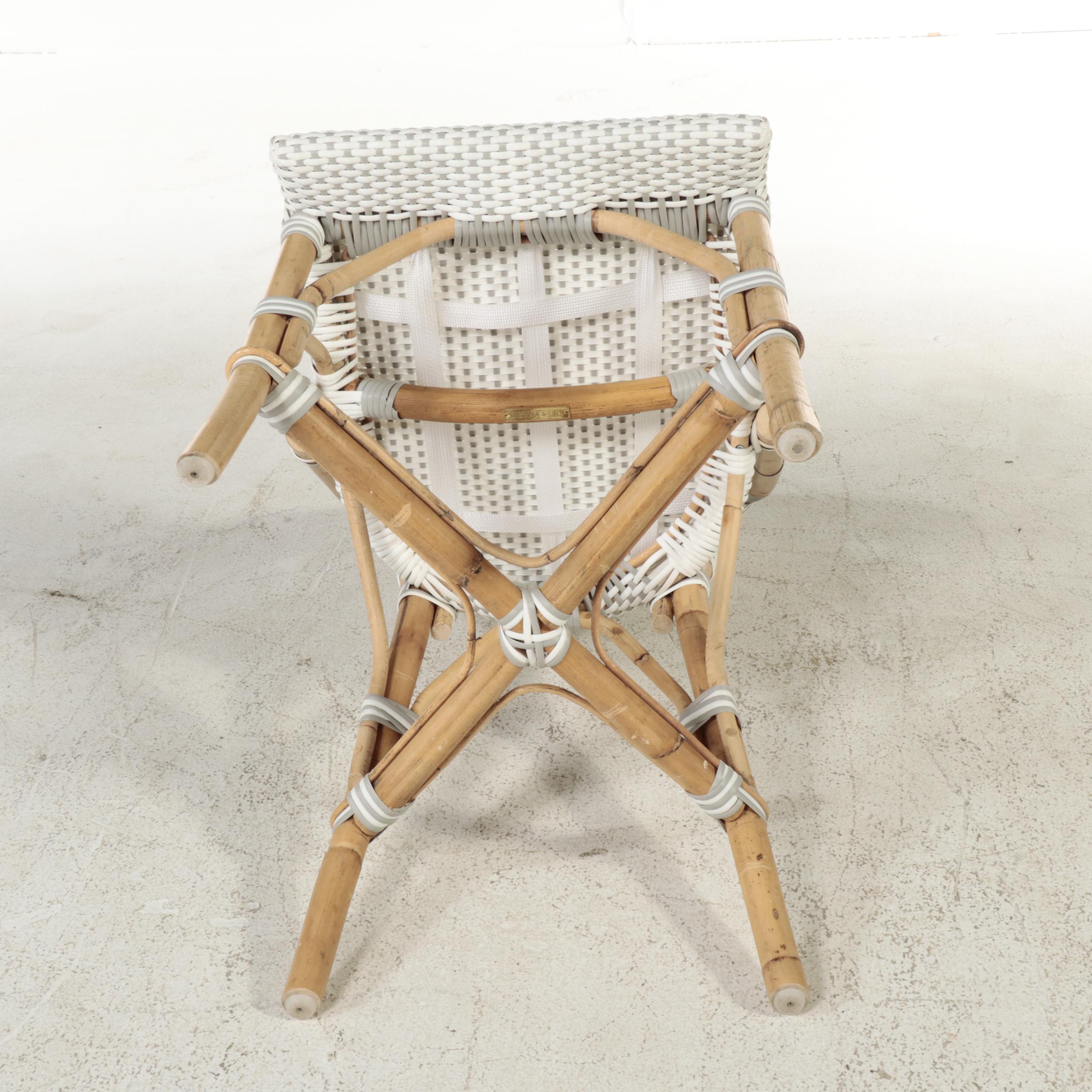 Pair of Serena & Lily "Riviera" Rattan Wicker Side Chairs