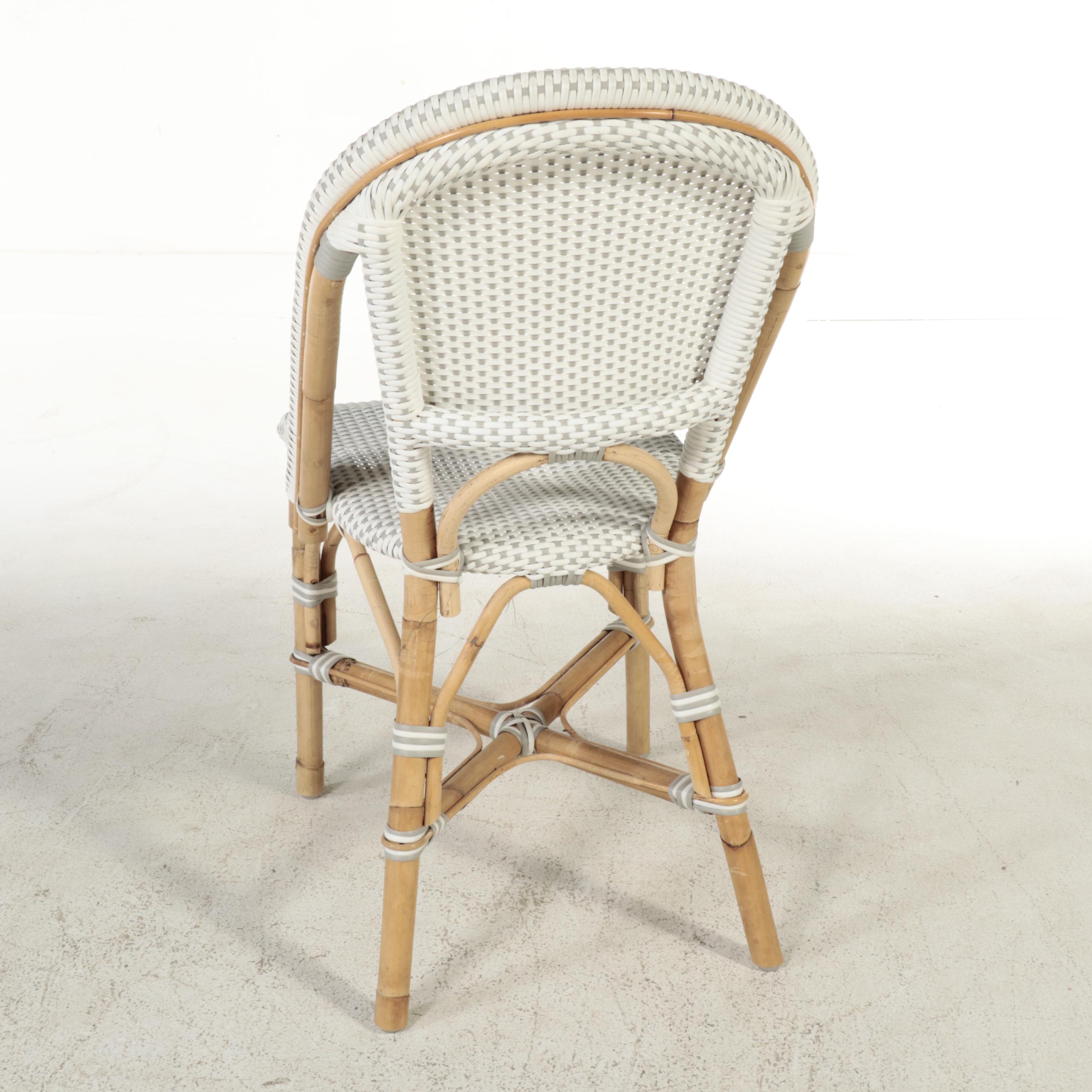 Pair of Serena & Lily "Riviera" Rattan Wicker Side Chairs