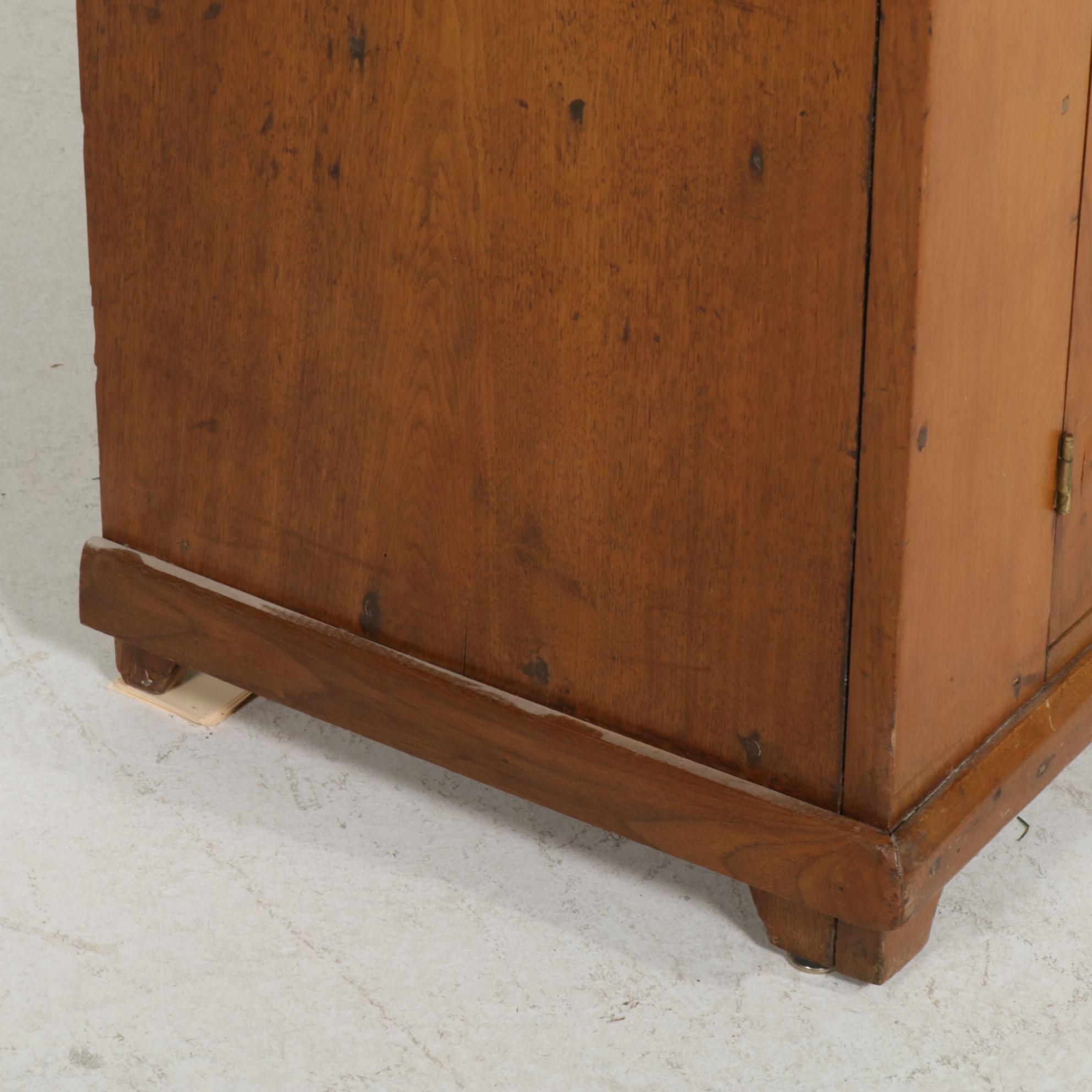 American Primitive Mixed Hardwoods Stepback Cupboard, 19th Century