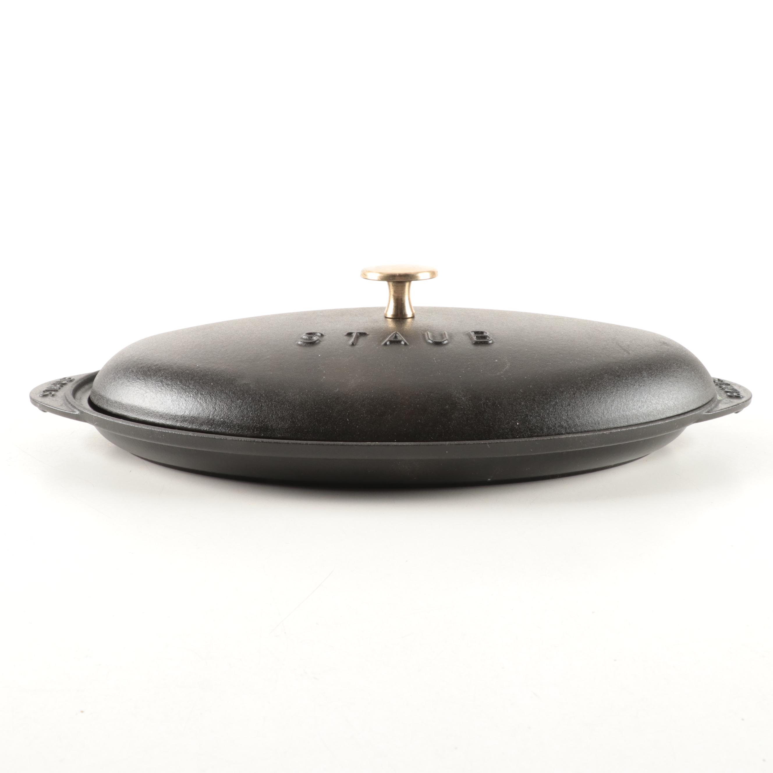 Staub French Cast Iron Covered Fish Pans