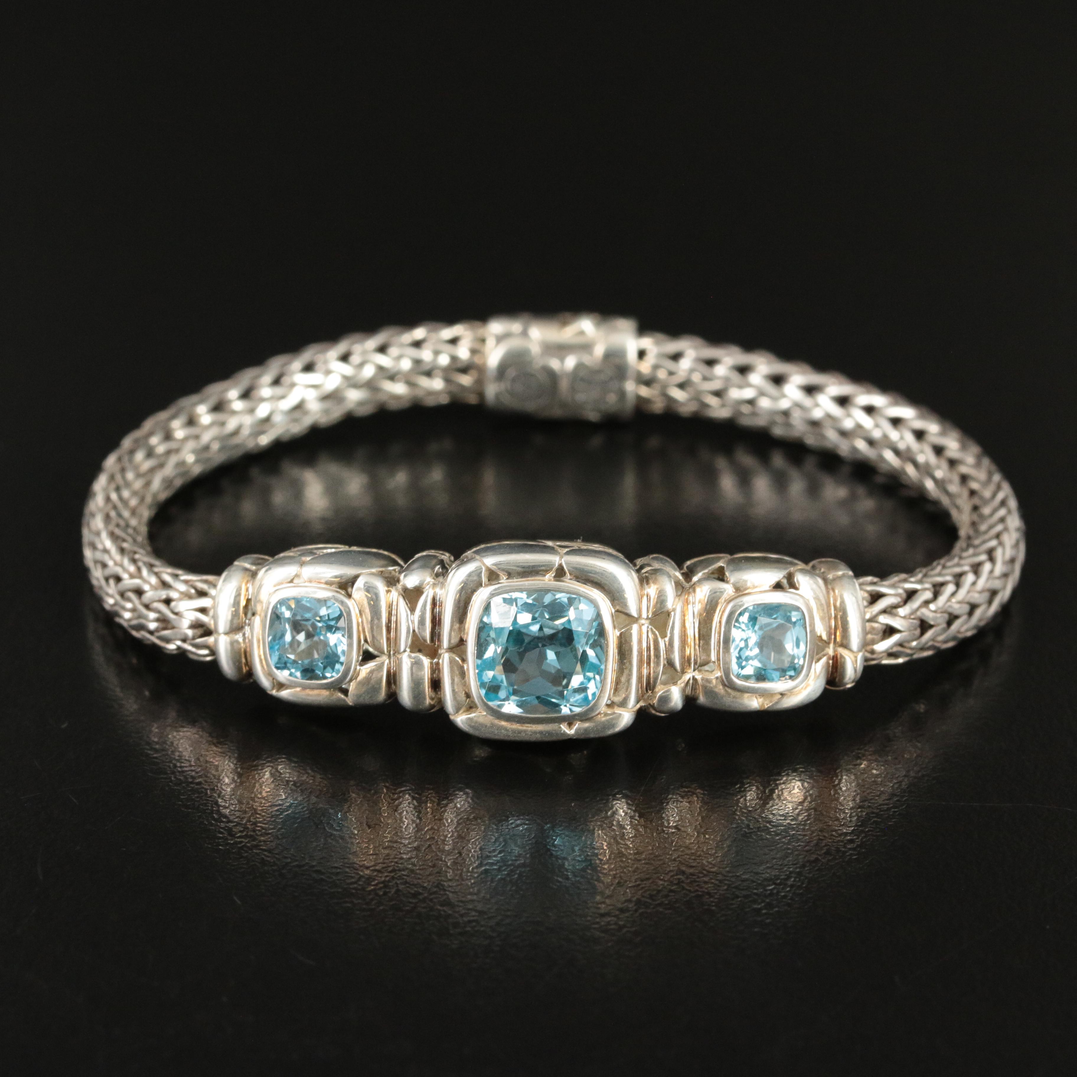 John Hardy "Kali Pebble" Blue Topaz Bracelet