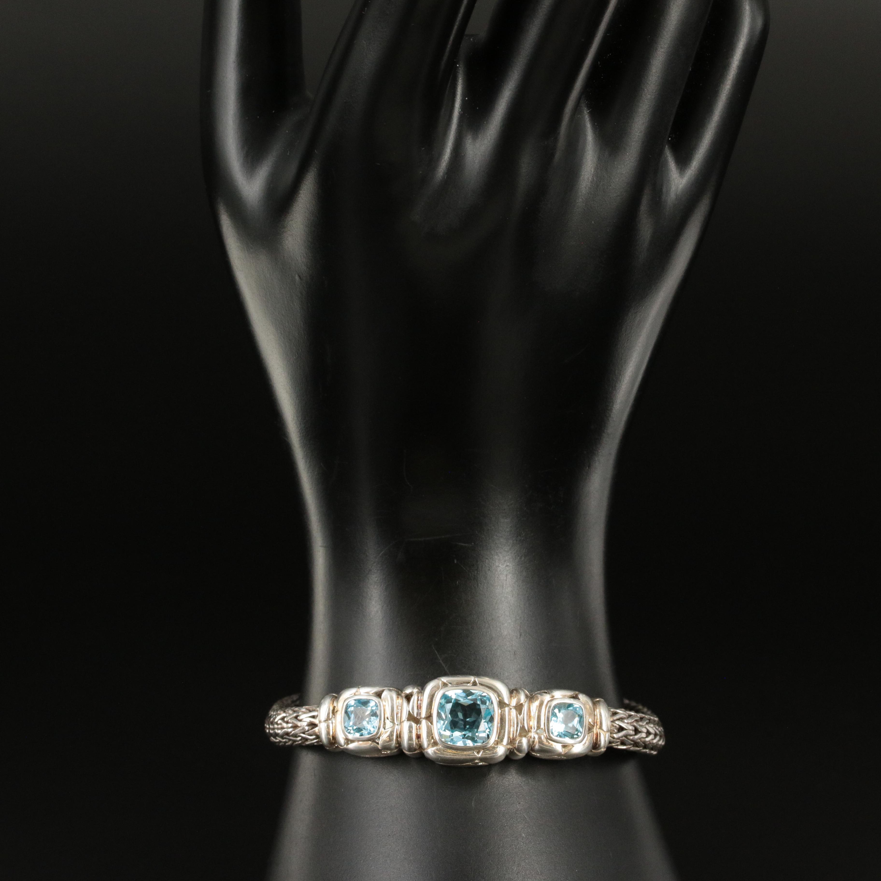 John Hardy "Kali Pebble" Blue Topaz Bracelet