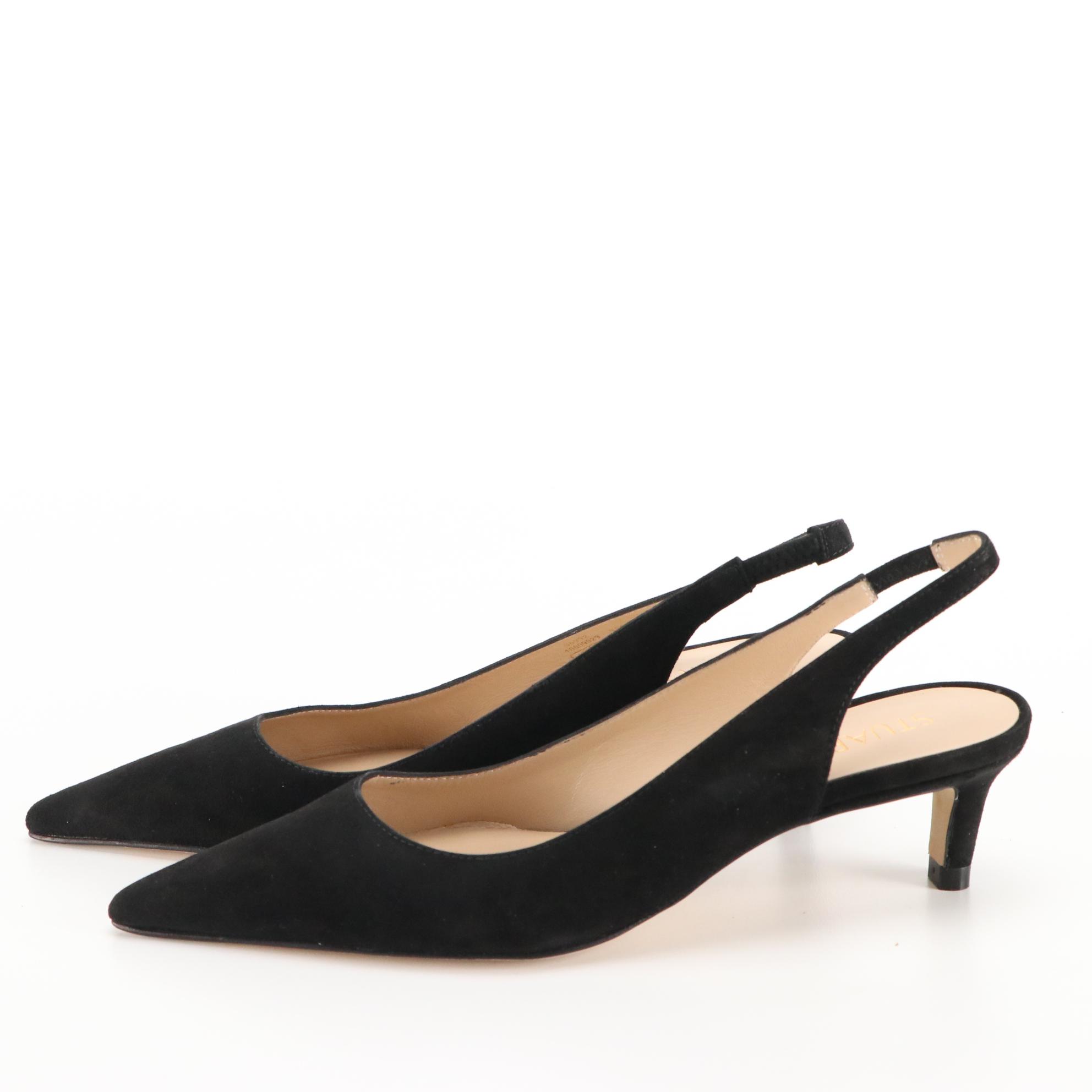 Stuart Weitzman Black Suede Slingbacks and Sandals with Burgundy Loafers, NIB