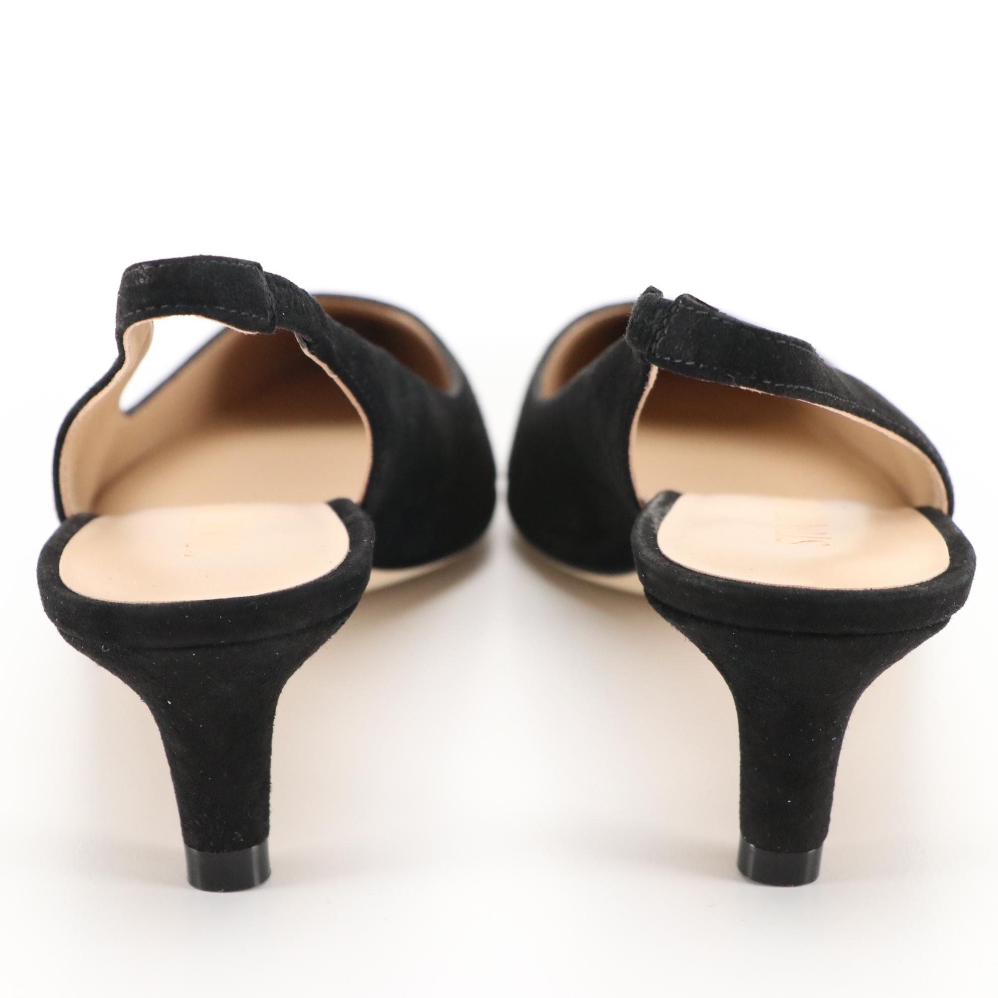 Stuart Weitzman Black Suede Slingbacks and Sandals with Burgundy Loafers, NIB