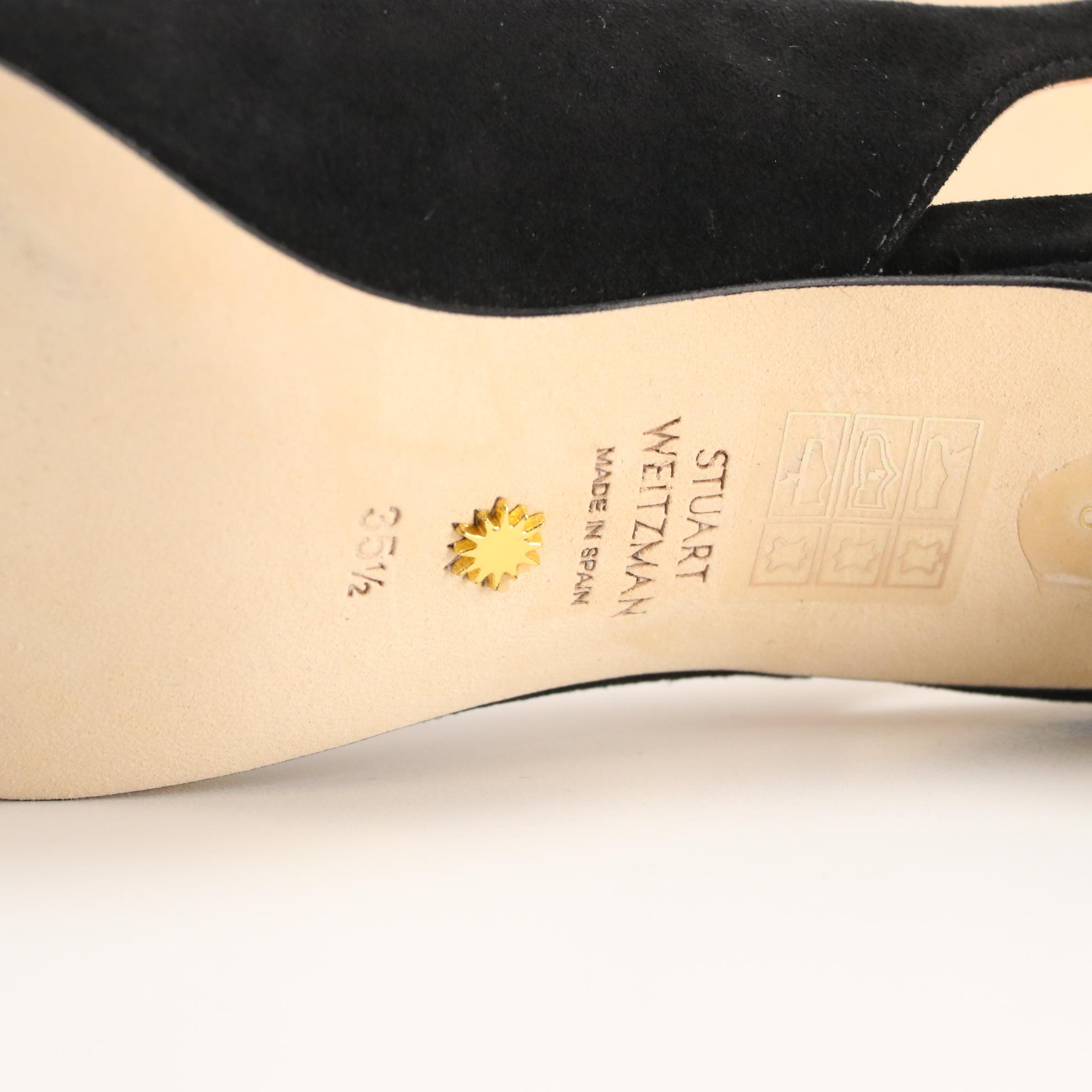 Stuart Weitzman Black Suede Slingbacks and Sandals with Burgundy Loafers, NIB