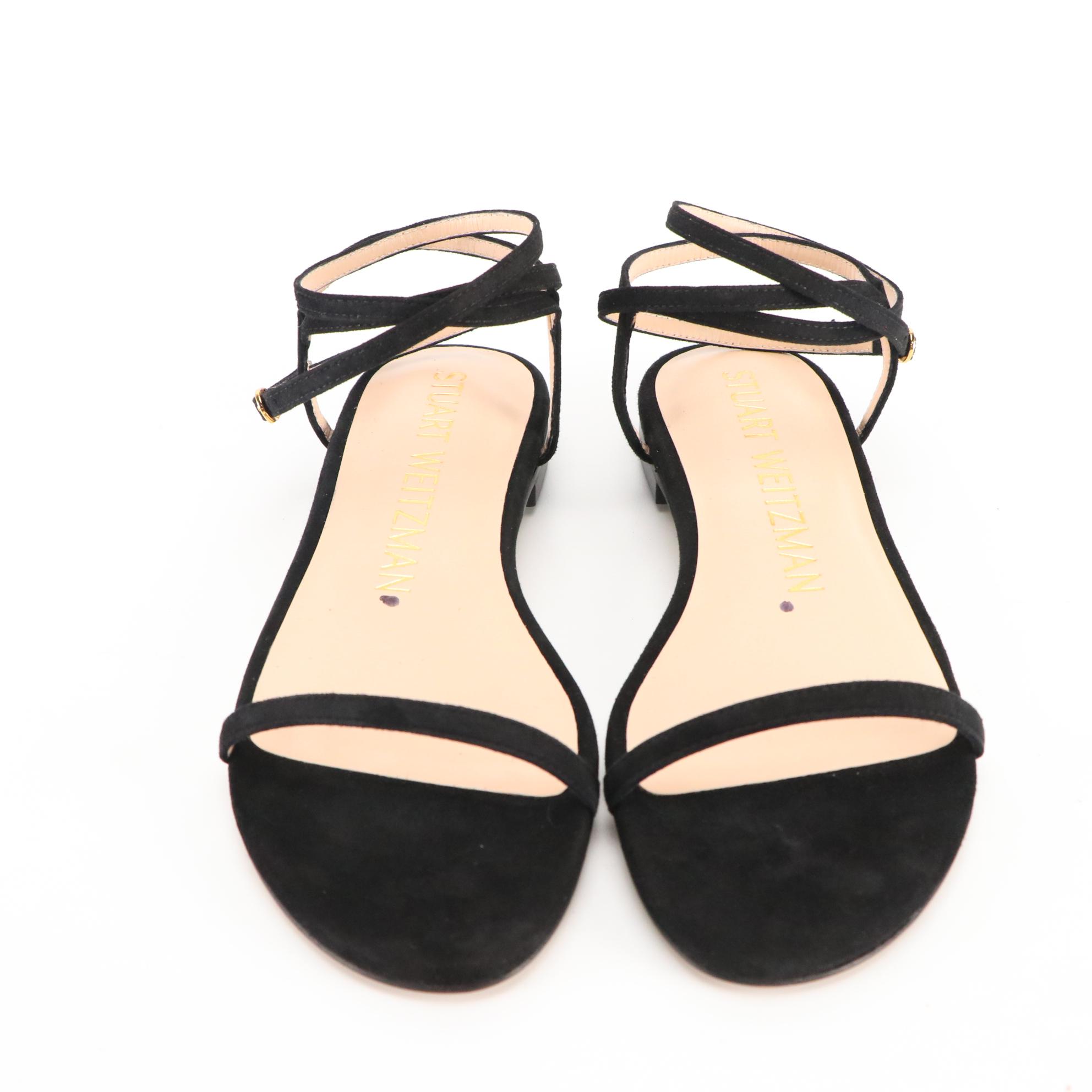 Stuart Weitzman Black Suede Slingbacks and Sandals with Burgundy Loafers, NIB