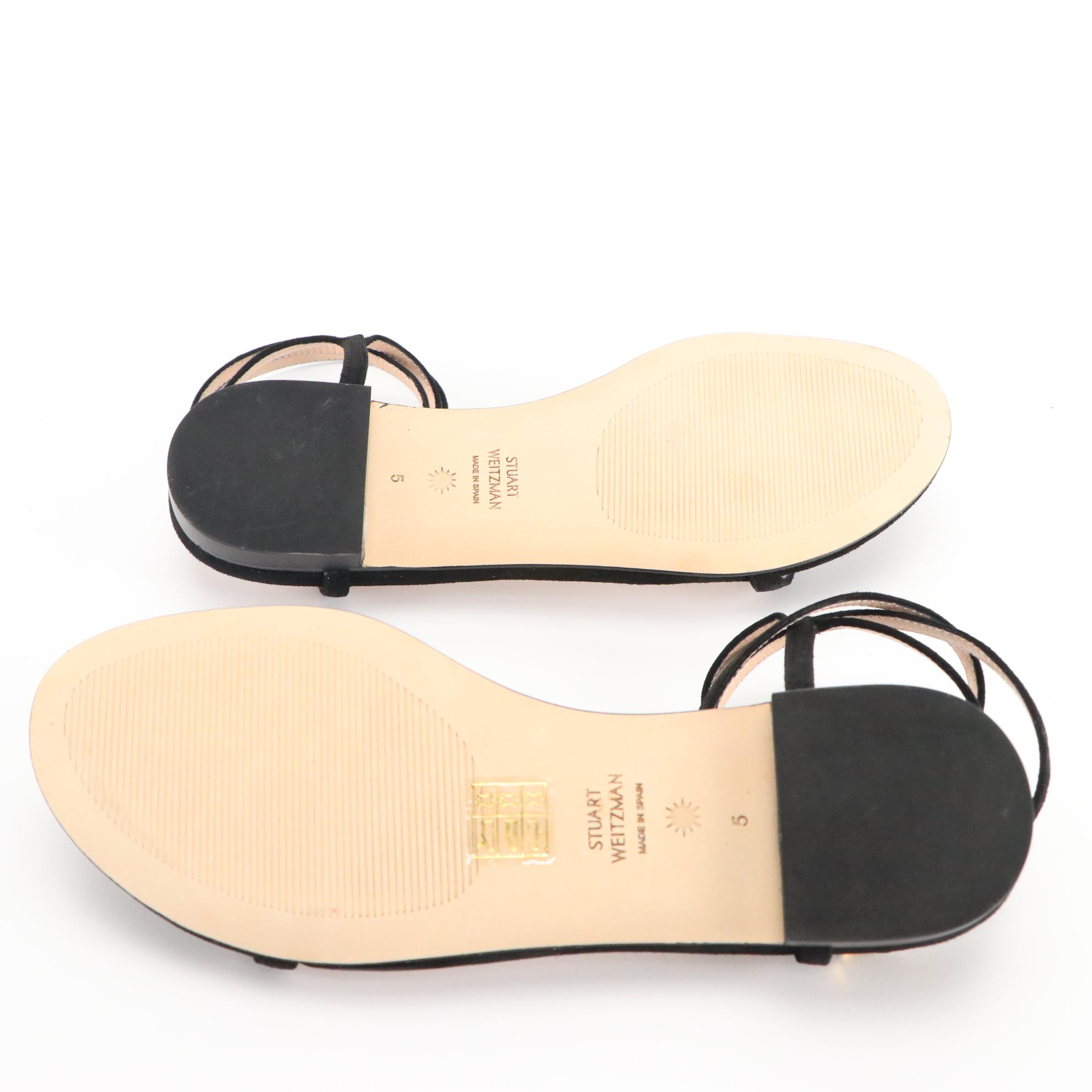 Stuart Weitzman Black Suede Slingbacks and Sandals with Burgundy Loafers, NIB