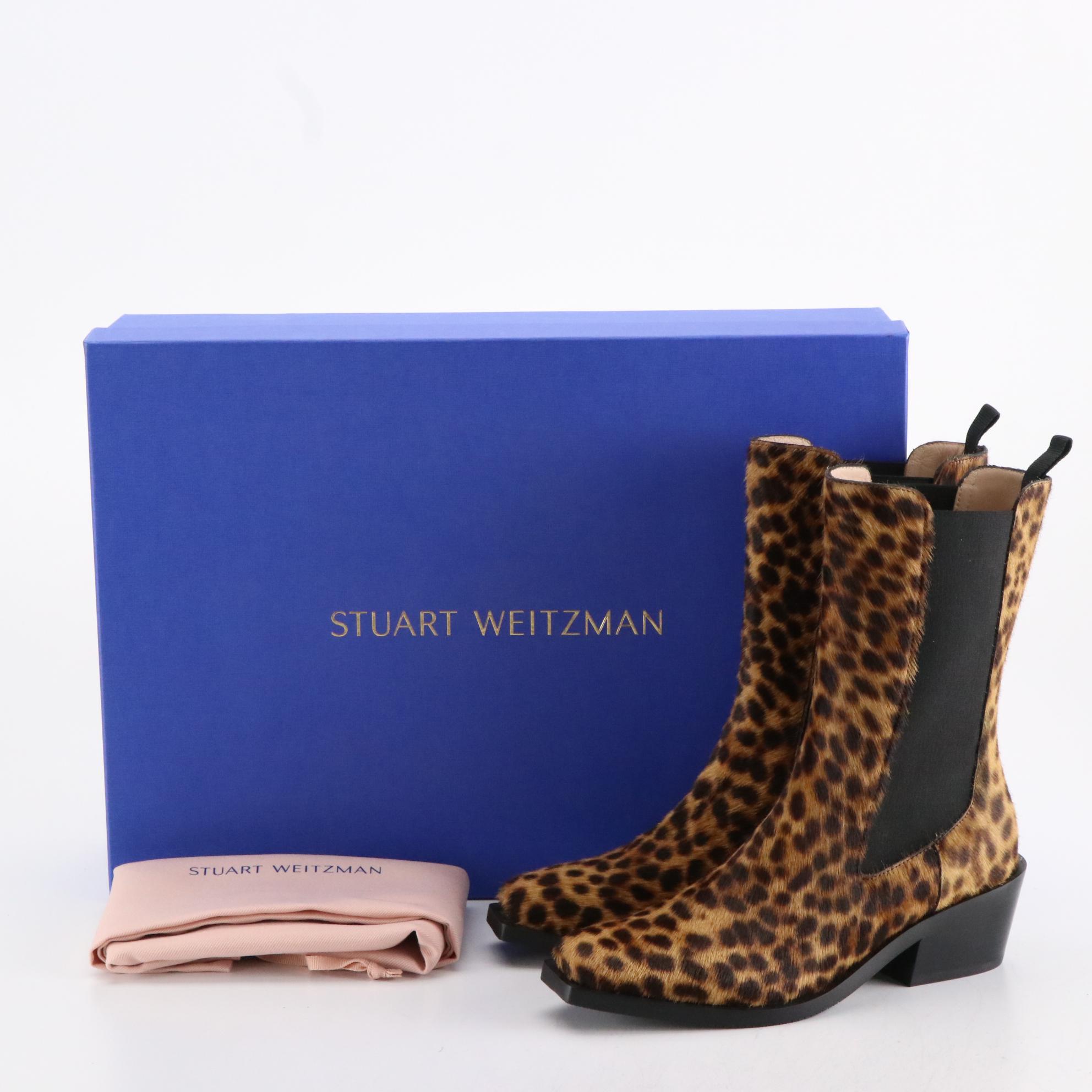 Stuart Weitzman Patent Leather Dalenna Boots & Miley Cheetah Print Western Boots