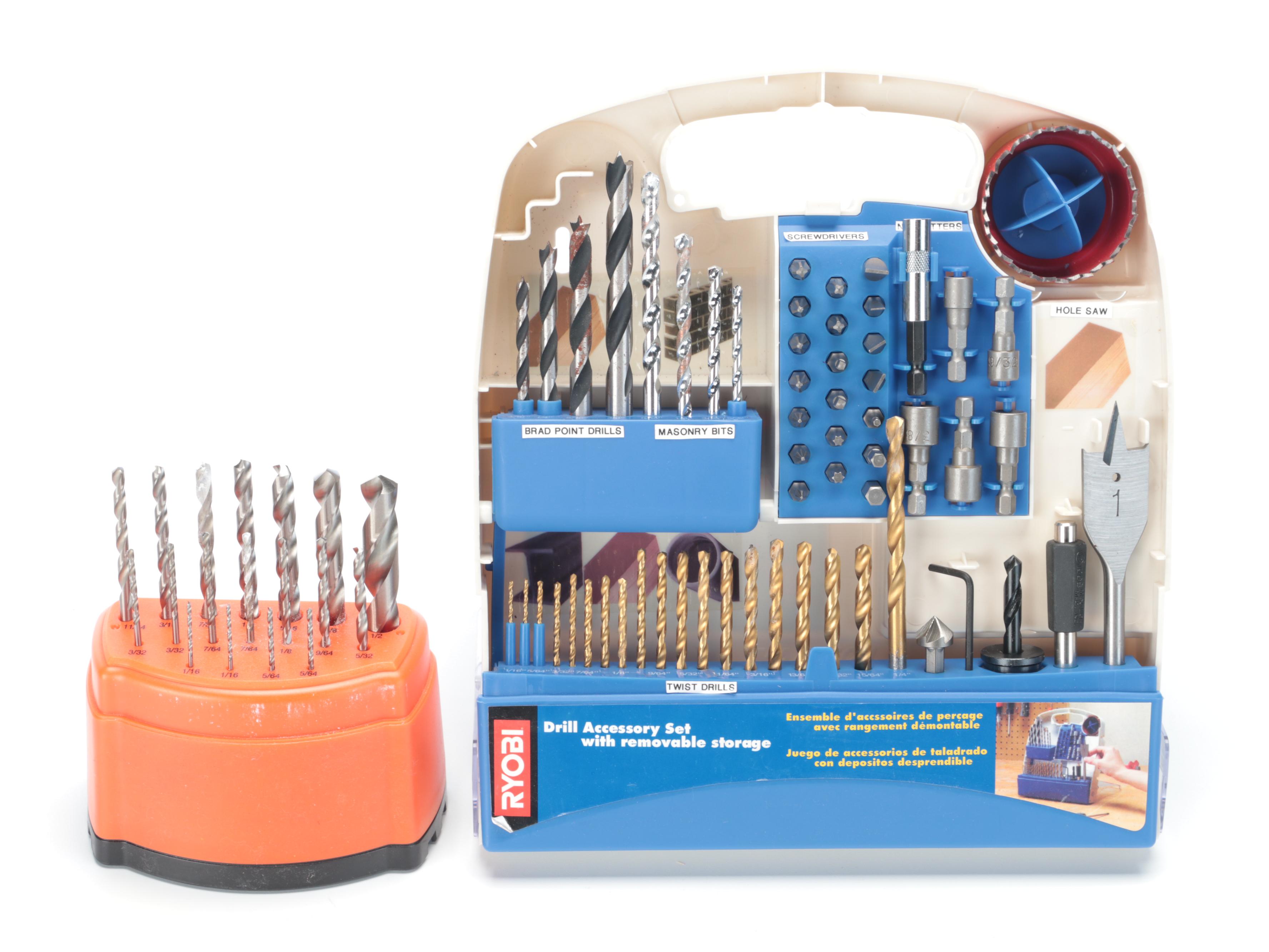 Hitachi Cordless Drill, Dremel Rotary Tool with Drill Attachments