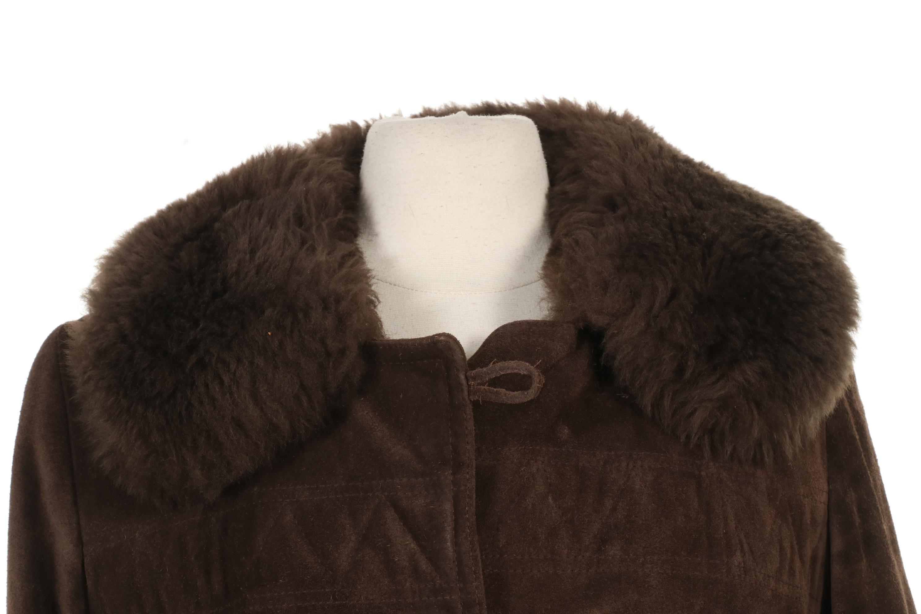 Saks Fifth Avenue Suede and Shearling Full length Coat